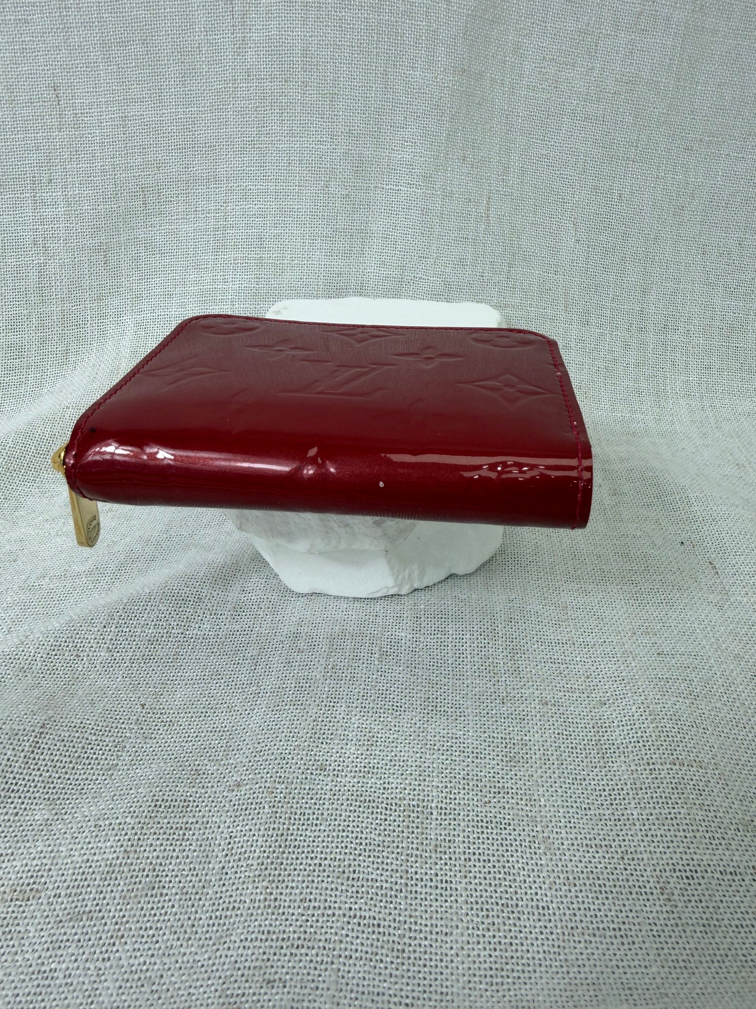 Louis Vuitton Red Vernis Leather Compact Zippy Wallet 