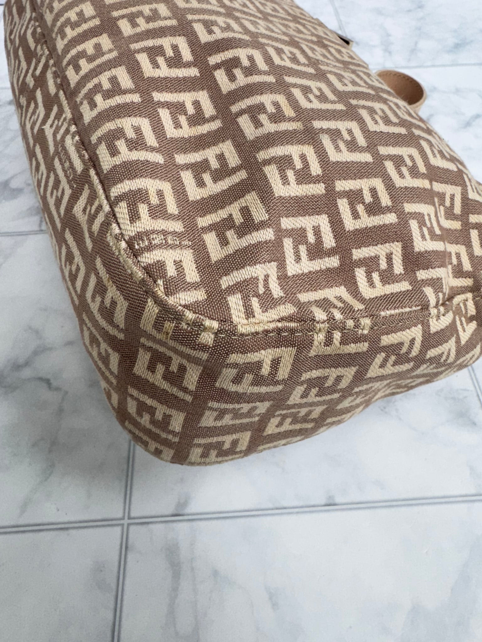 Fendi Pink Zucca Mamma Baguette Handbag