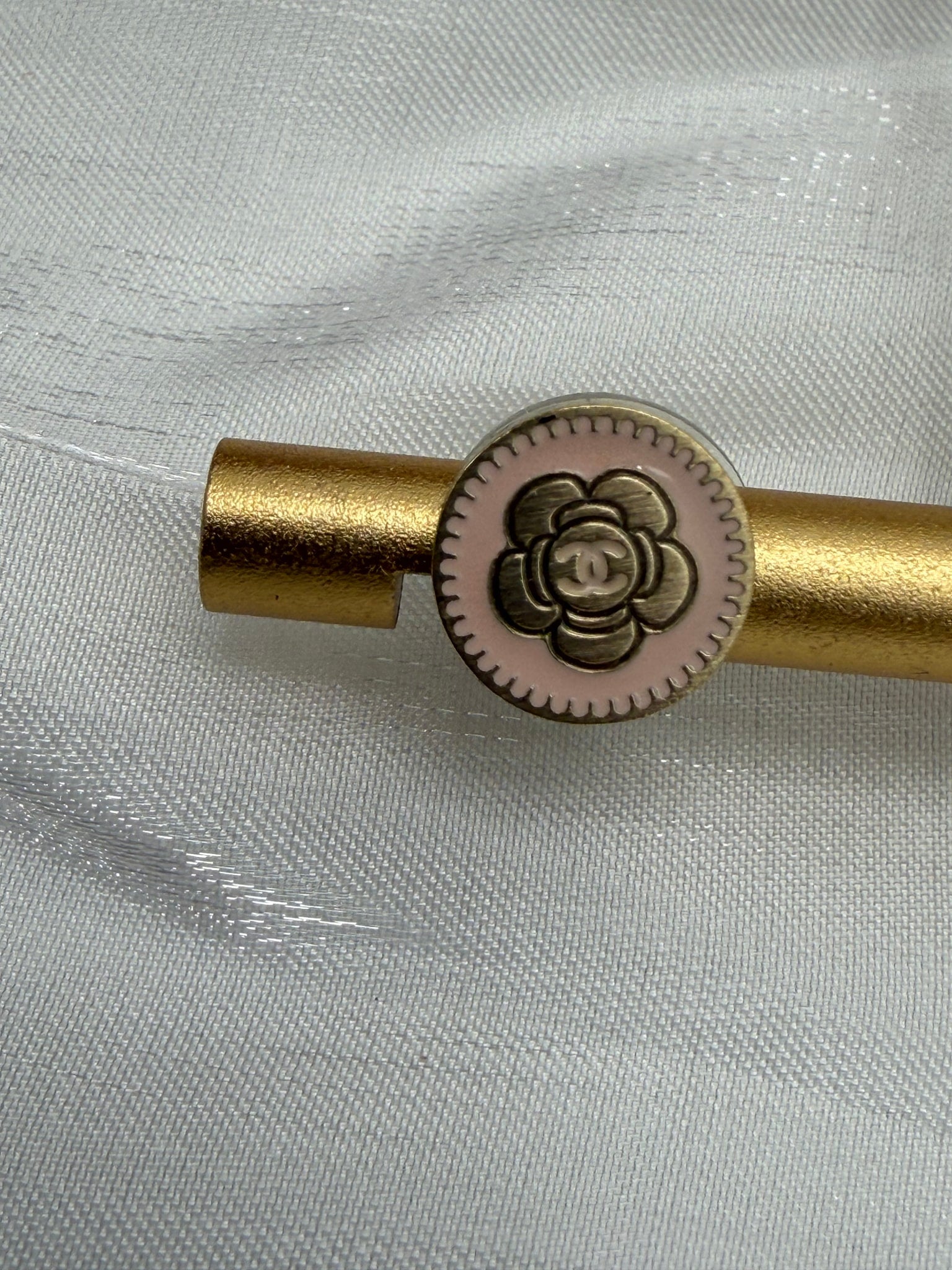 Chanel Vintage Pink Camellia Flower Earrings 