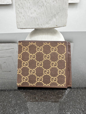 Gucci Brown GG Canvas Bifold Wallet
