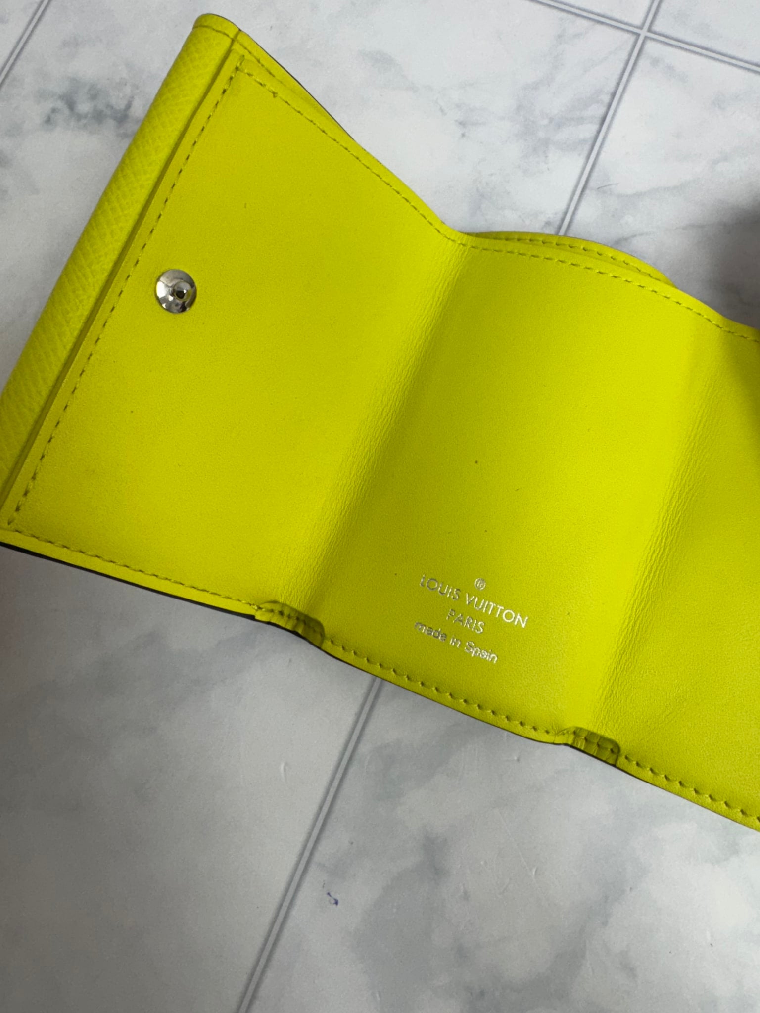 Louis Vuitton Yellow Monogram Taigarama Discovery Compact Wallet