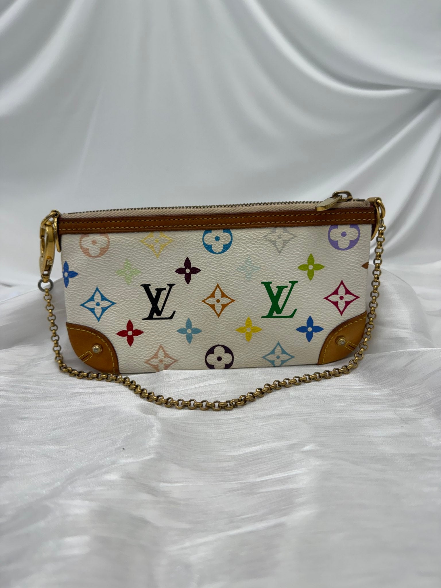 Louis Vuitton White Multicolore Monogram Milla MM Pochette