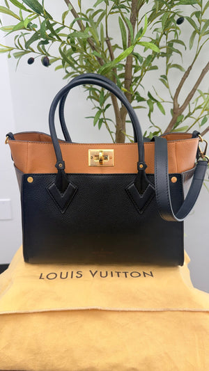 Louis Vuitton Black And Tan Grained Leather On My Side MM