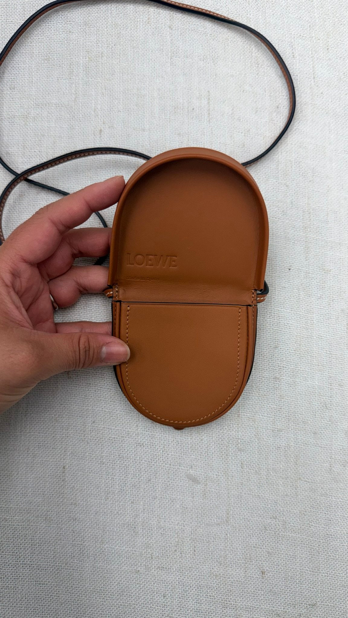 LIKE NEW - Loewe Brown Leather Mini Heel Pouch