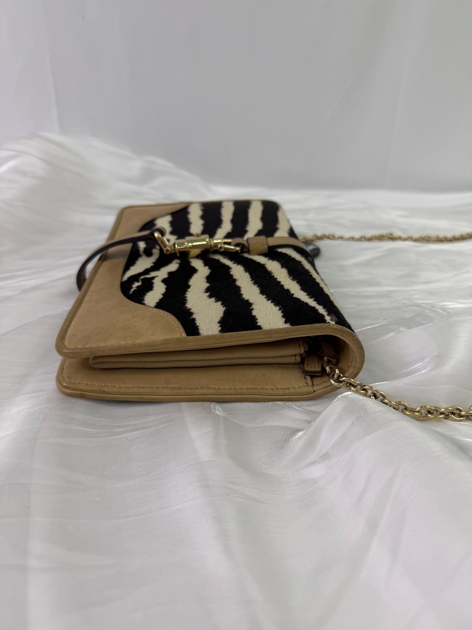 Gucci Jackie Pony Hair Zebra Clutch