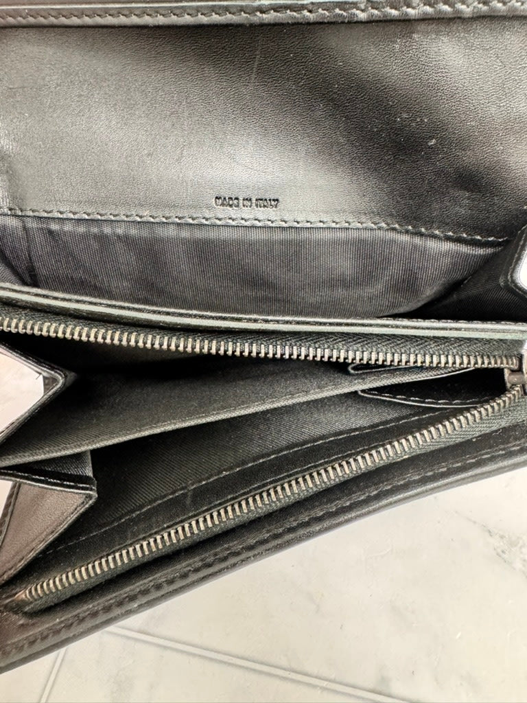 Fendi Brown And Black Zucca Canvas Compact Wallet