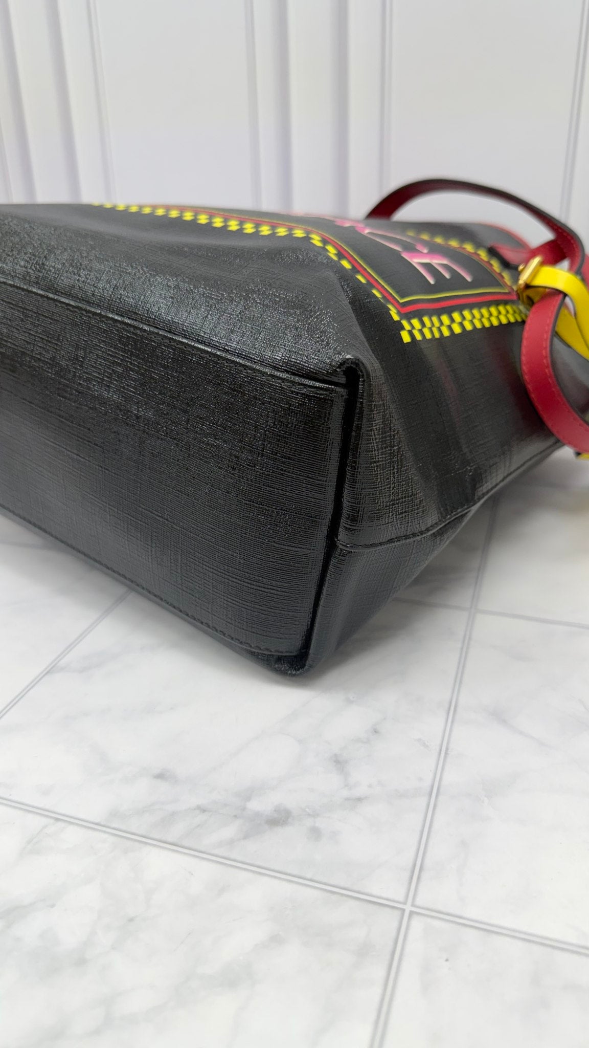 Versace Black Leather Tote Bag