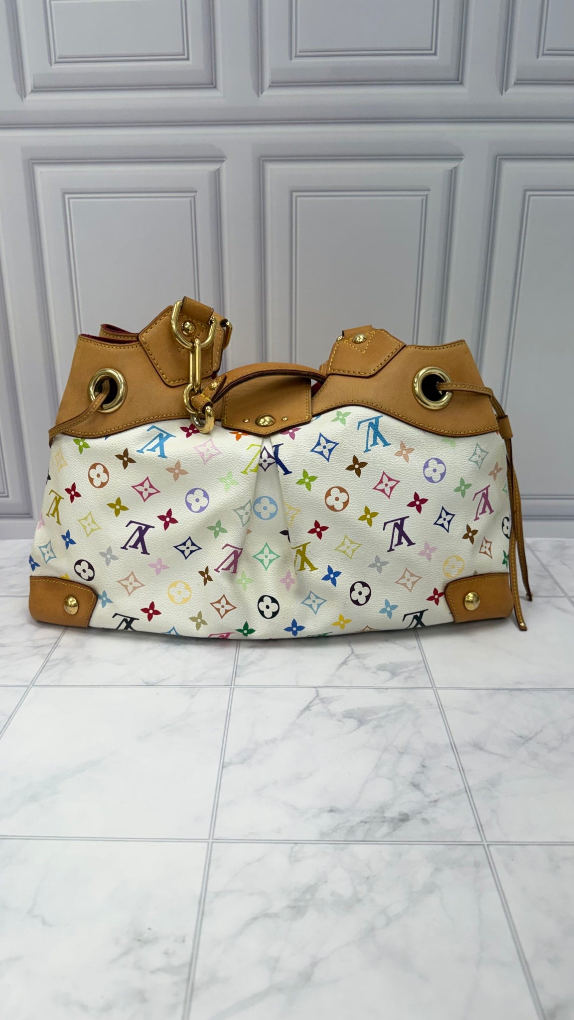 Louis Vuitton White Multicolor Monogram Ursula Handbag
