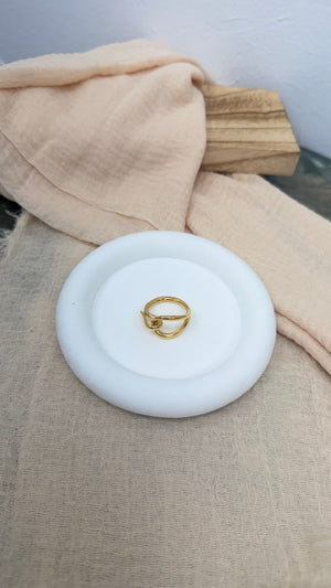 Hermes Gold Tone Scarf Ring