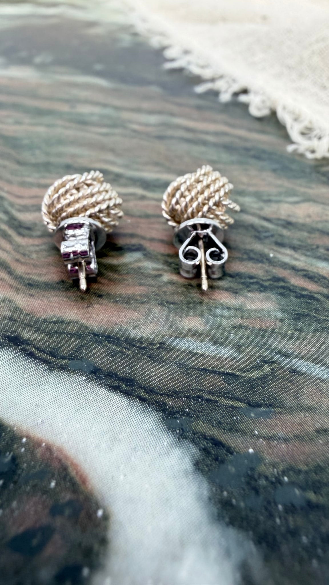 Tiffany & Co. Sterling Silver Somerset Twist Knot Stud Earrings