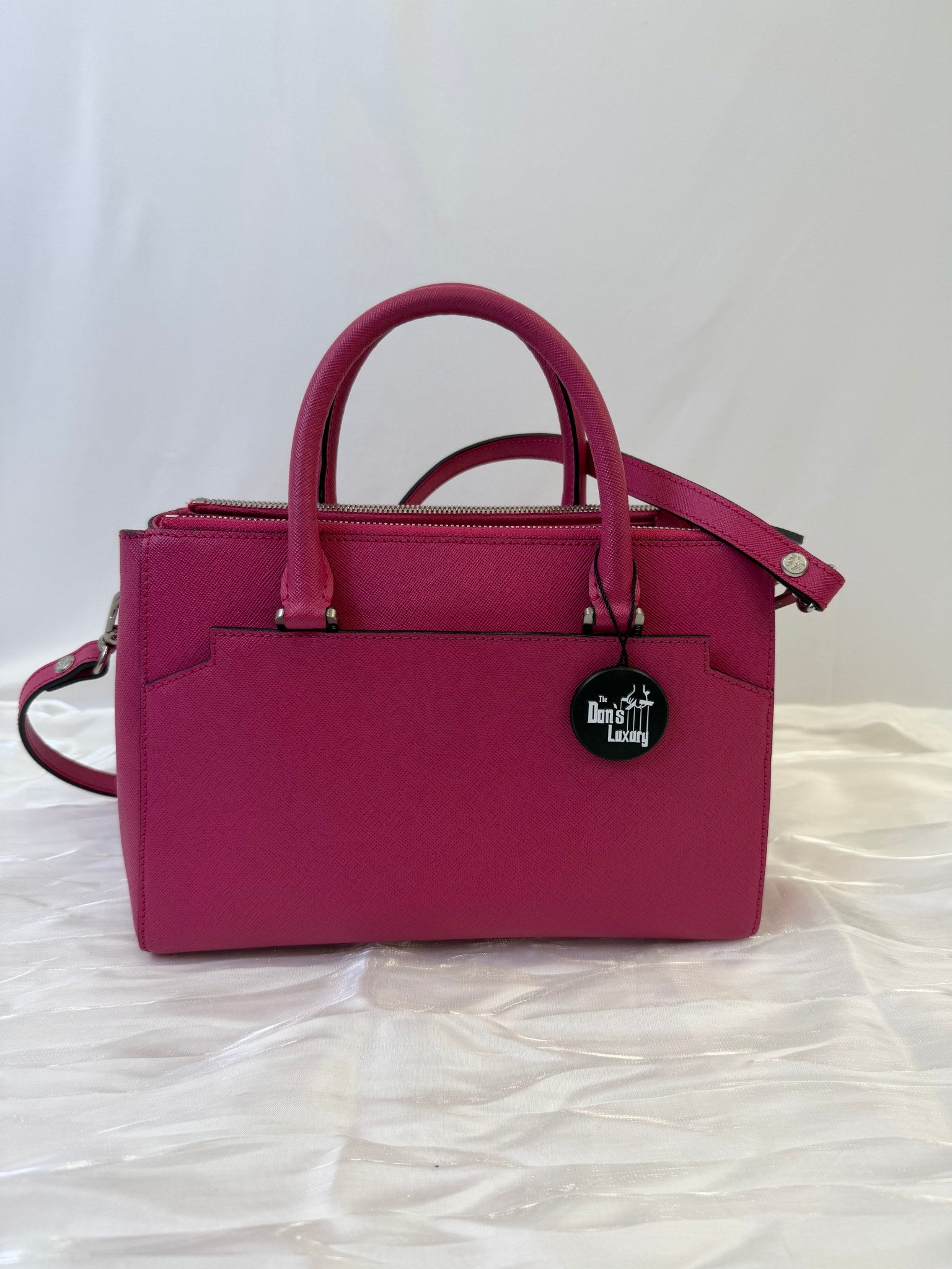 MCM Pink Saffiano Leather Two Way Bag