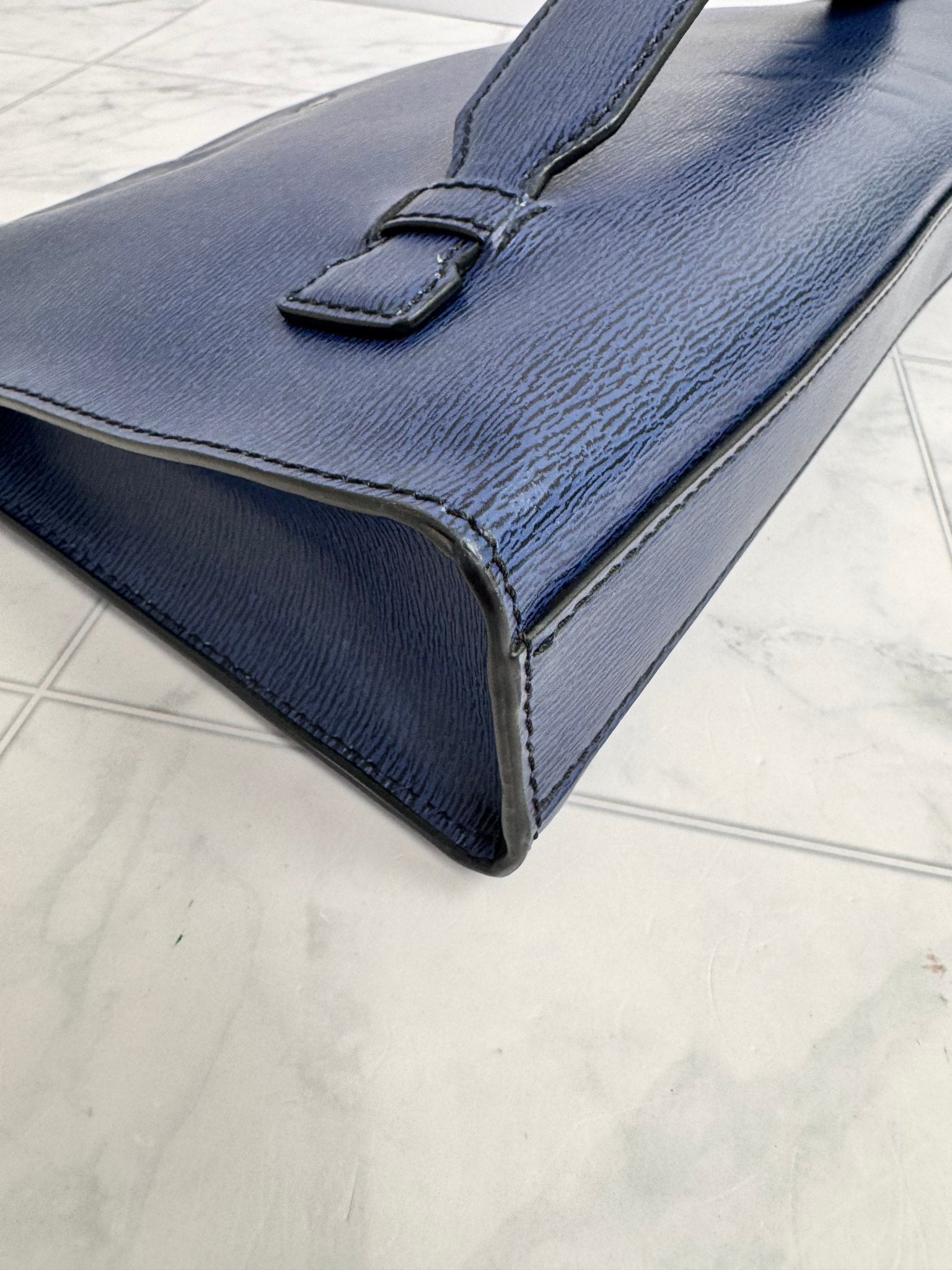 Christian Dior Blue Epi Bee Clutch