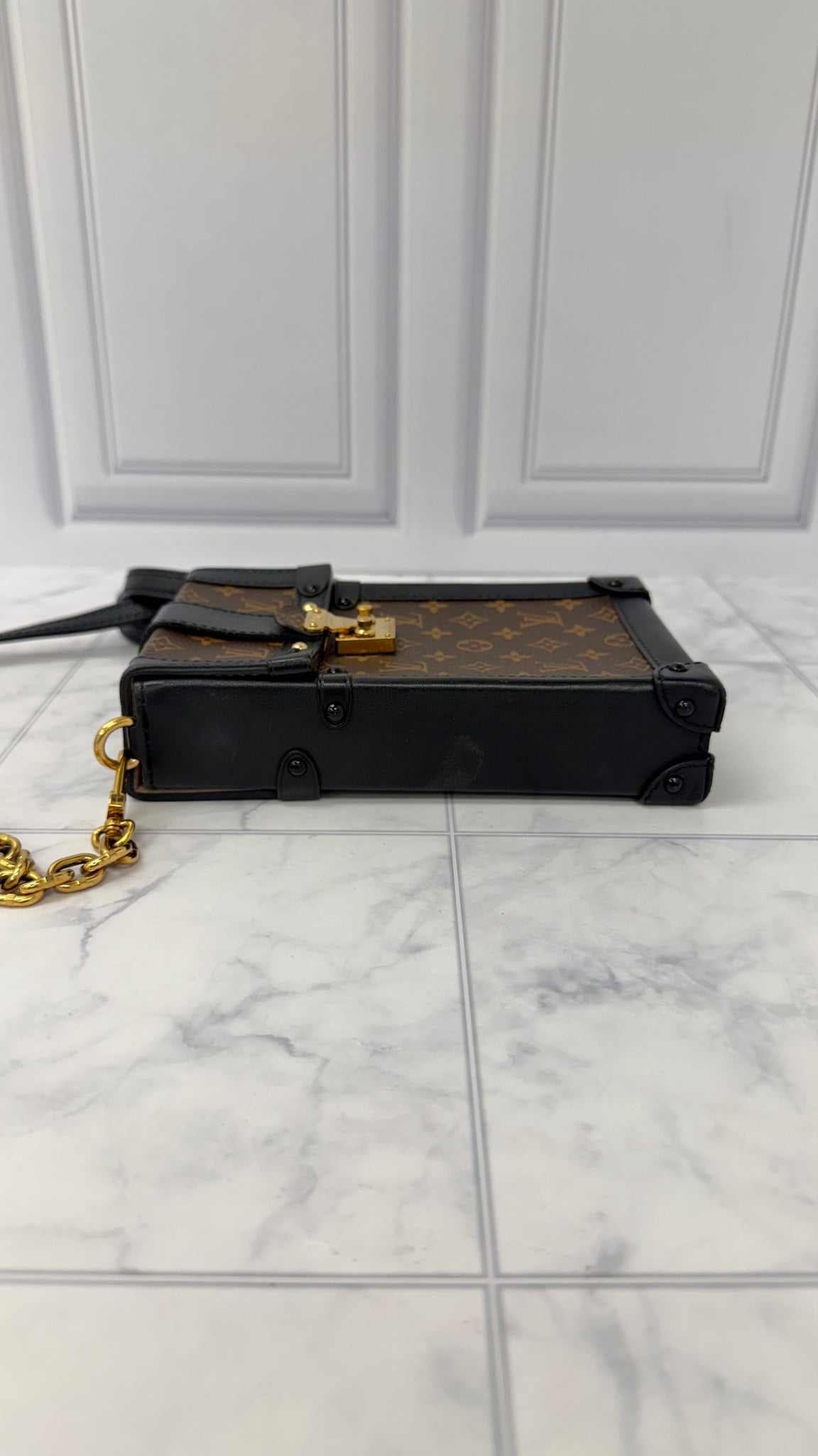 Louis Vuitton Monogram Vertical Trunk Pochette Crossbody Bag