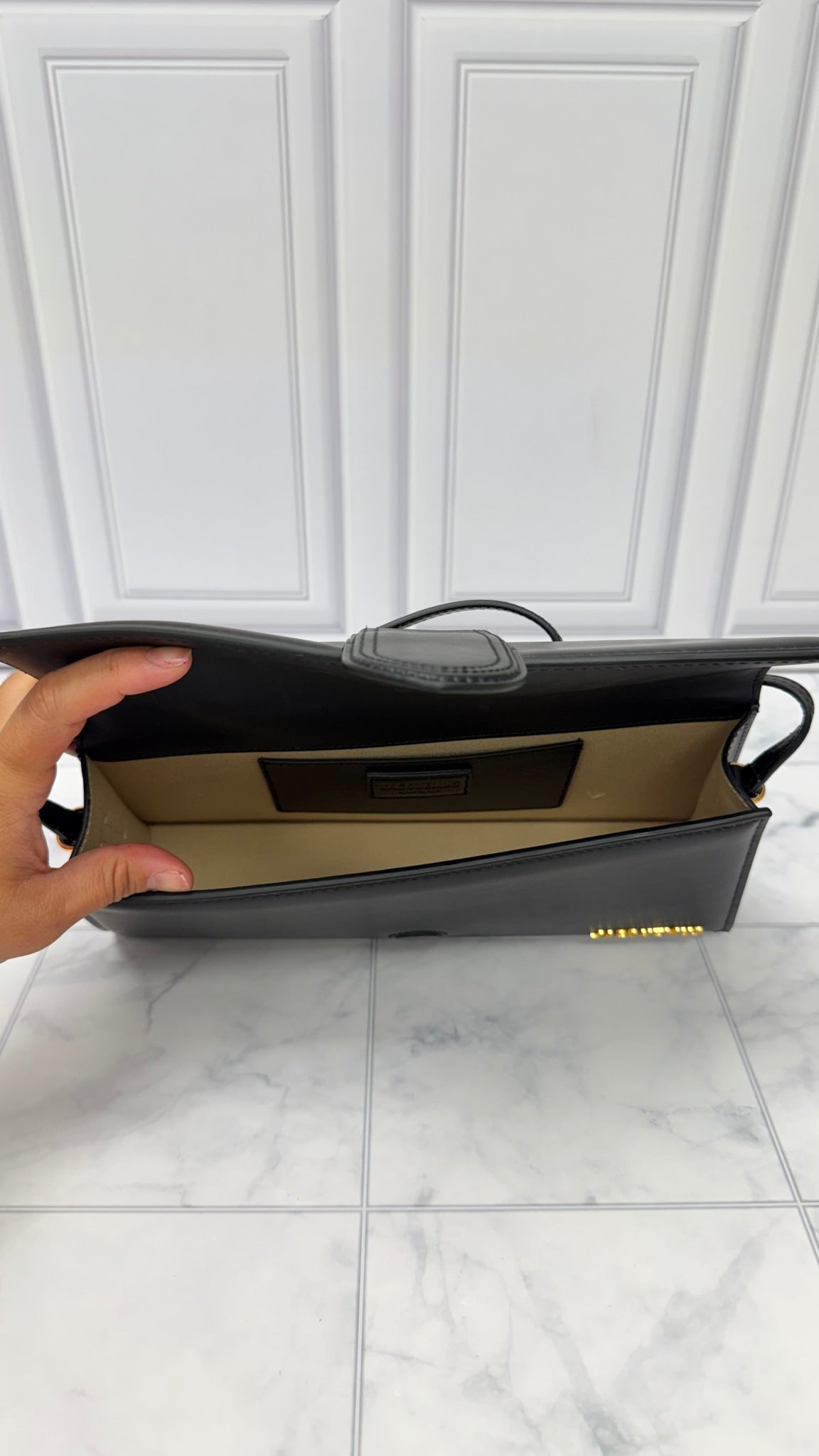 BRAND NEW - Jacquemus Black Leather Le Bambino Long Shoulder Bag