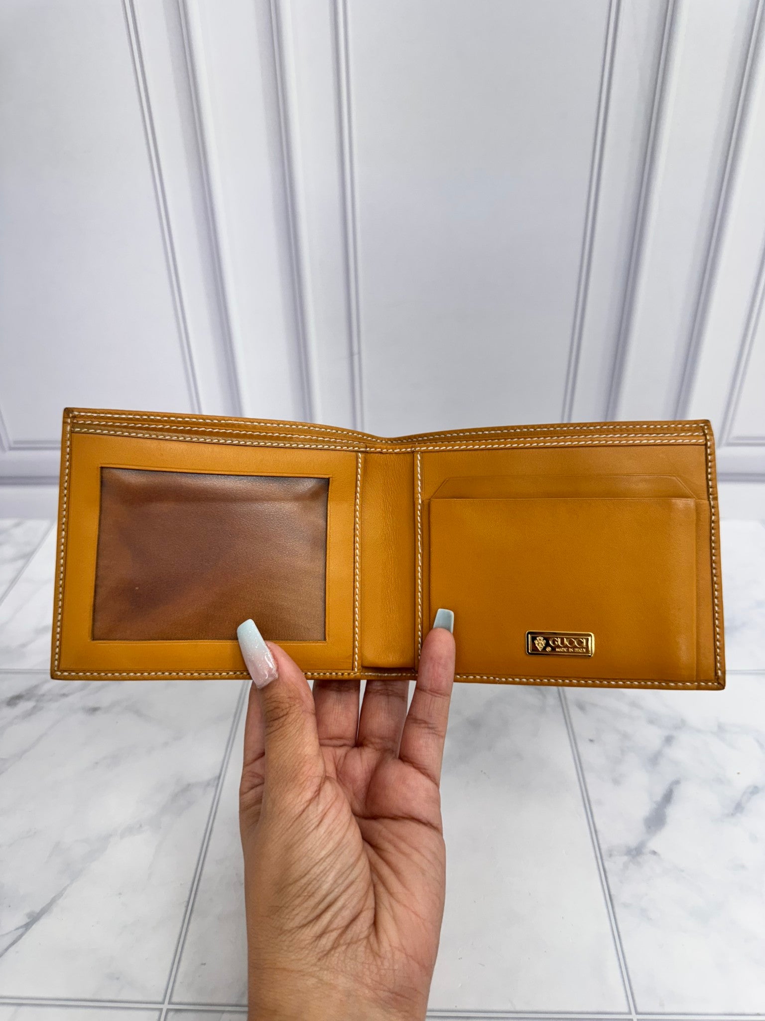 Gucci Brown Micro GG Coated Canvas Bifold Wallet