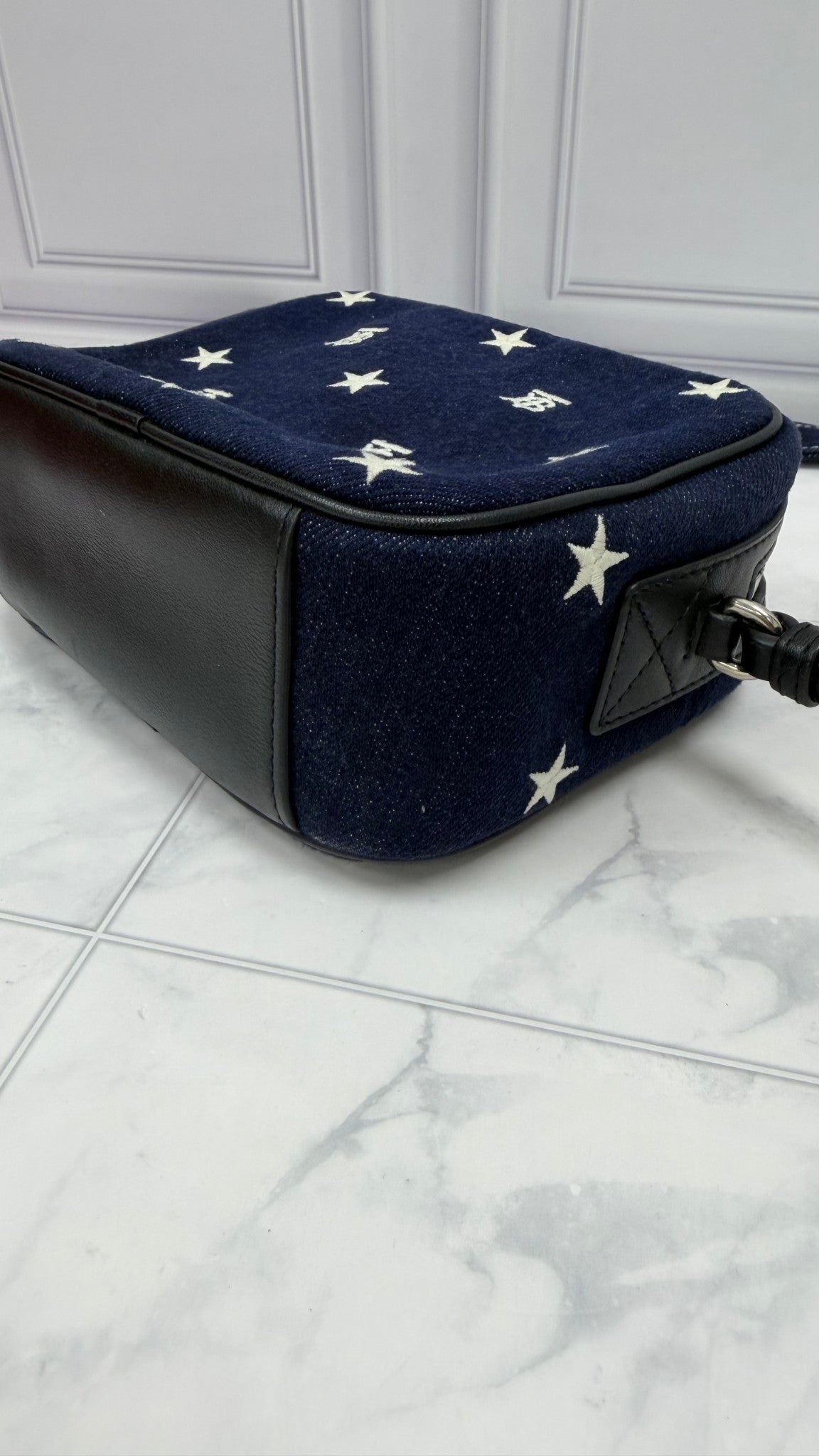 Burberry Dark Denim Star Logo Camera Bag