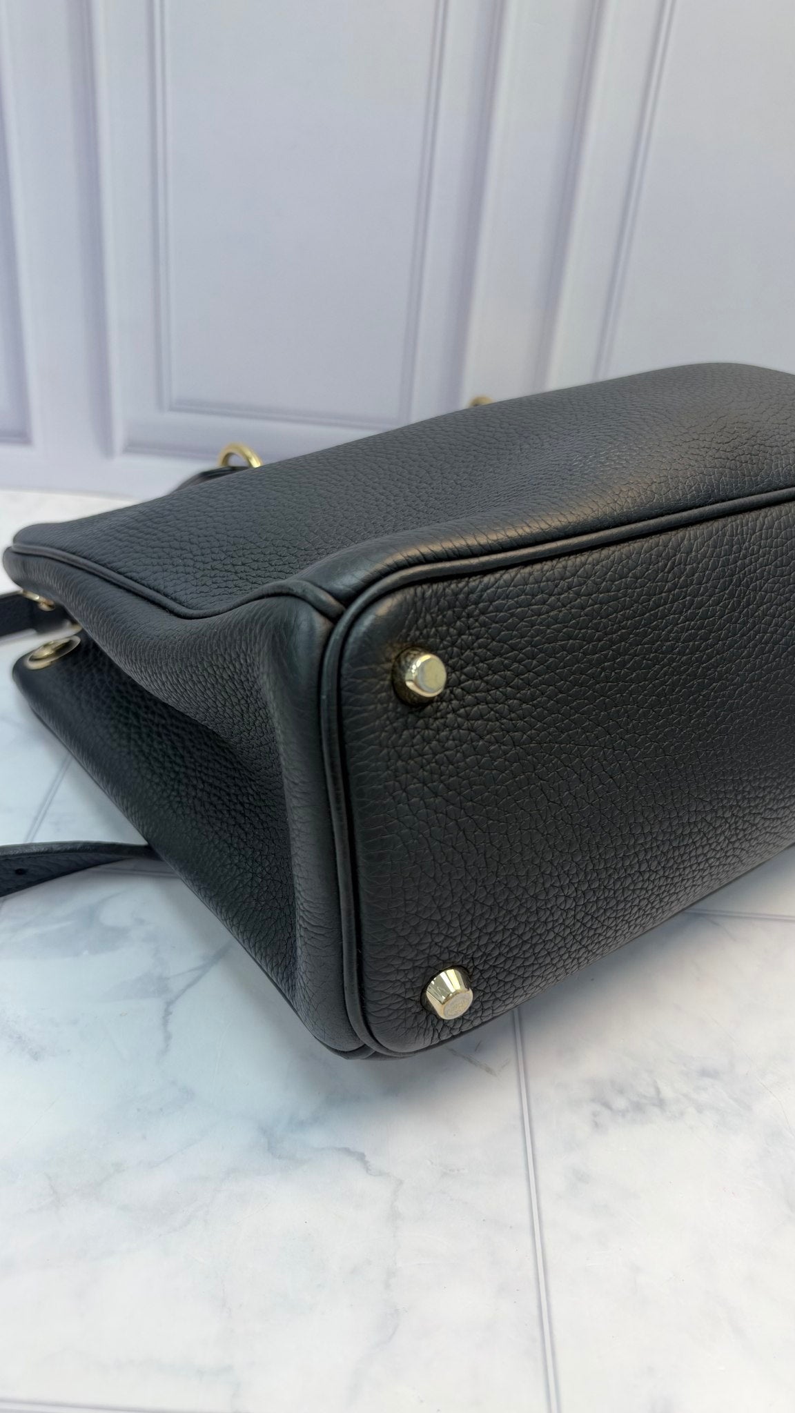 Christian Dior Black Pebbled Leather Diorissimo Medium 2Way Handbag 