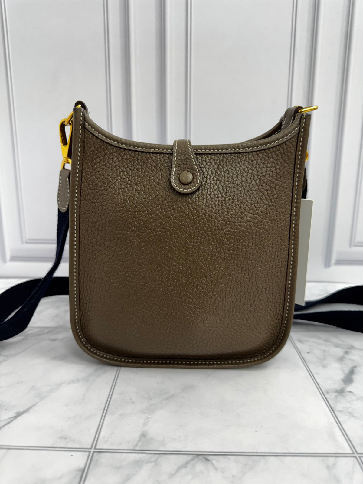 Hermes Etoupe Taurillon Clemence Leather Evelyne 16 Amazone Bag TPM