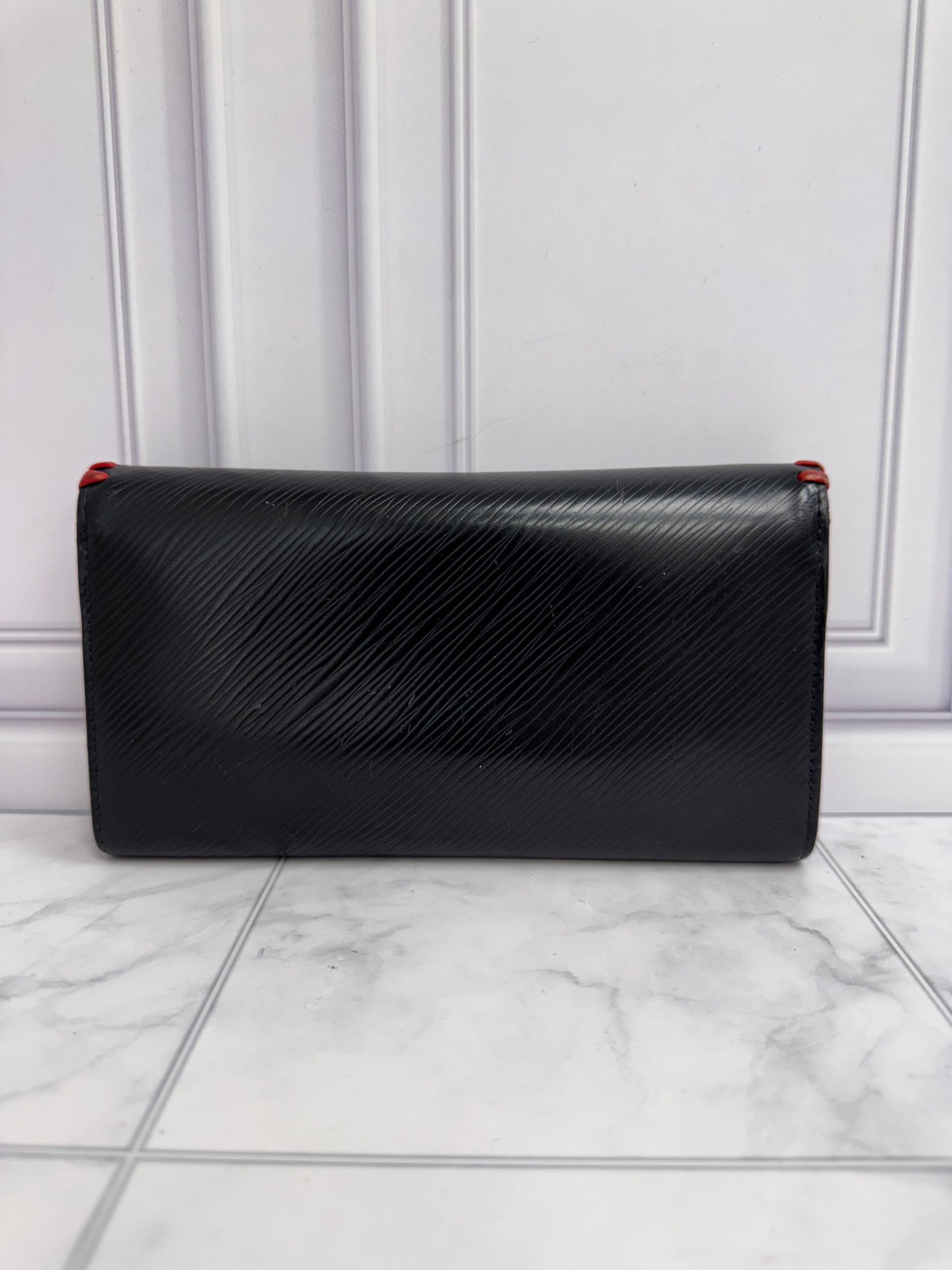 Louis Vuitton Black Multicolor Epi Leather Floral Twist Long Wallet
