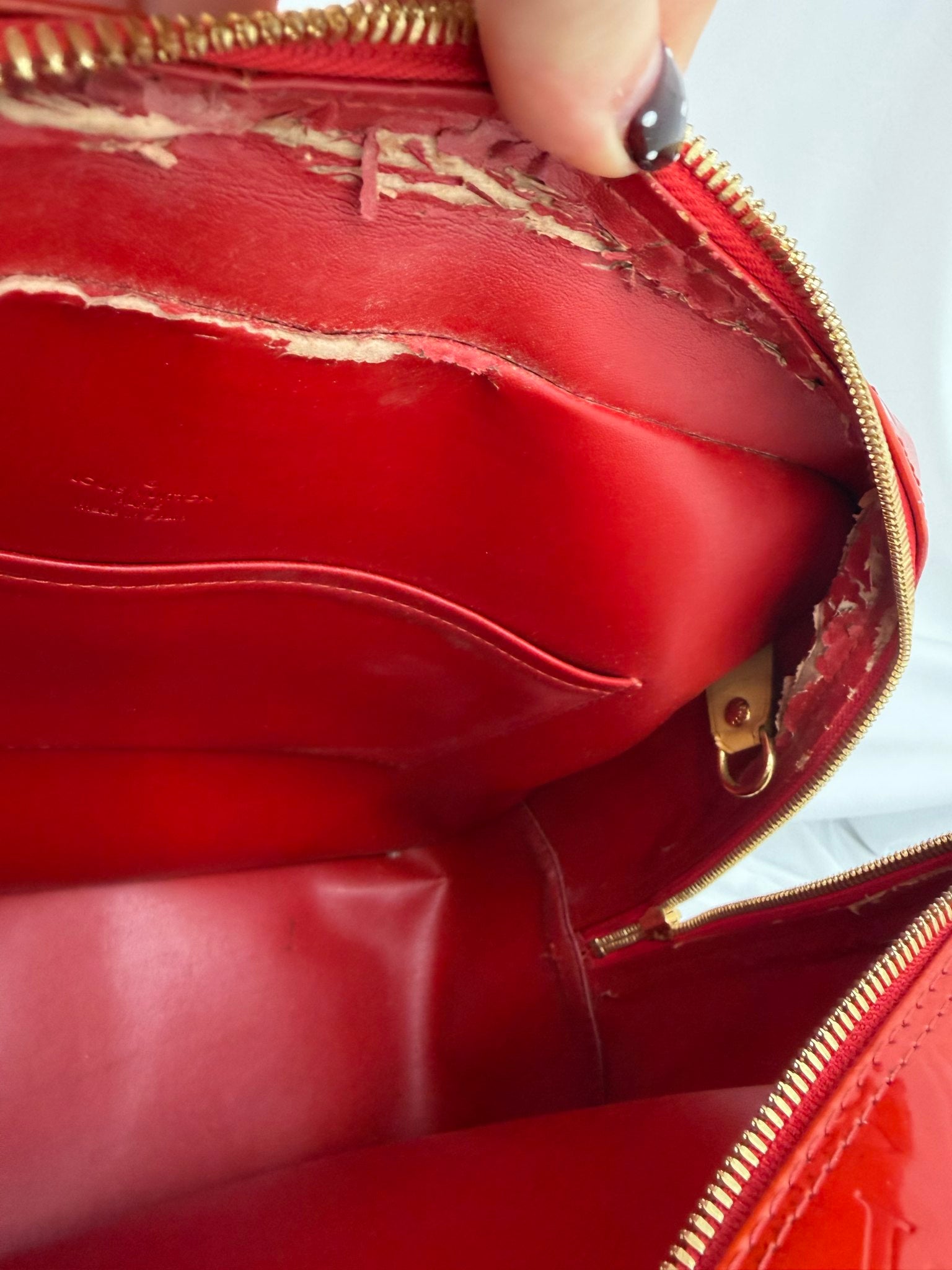 Louis Vuitton Red Vernis Sutton Shoulder Bag
