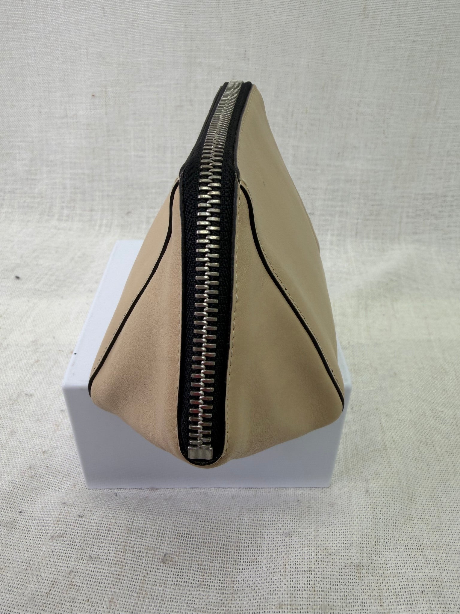 Loewe Beige Leather Anagram Pouch