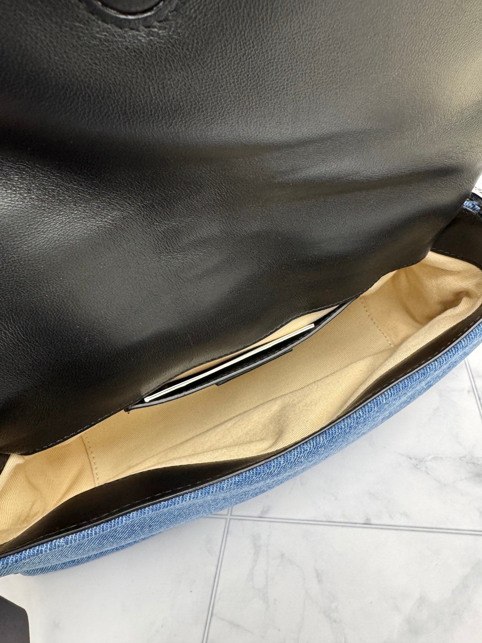 LIKE NEW - Jacquemus Blue Denim Le Bambimou 2Way Bag