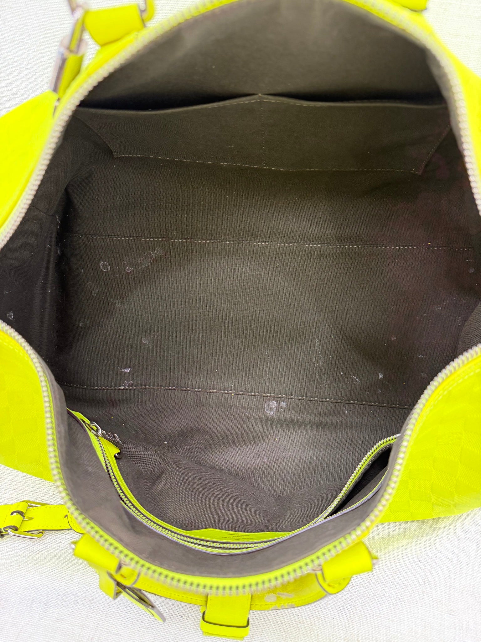 Louis Vuitton Yellow Damier Infini Keepall Bandouliere 45 Bag 