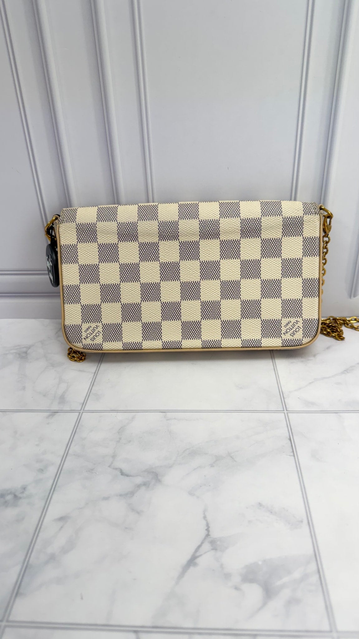 Louis Vuitton Damier Azur & Rose Ballerine Felicie Pochette 
