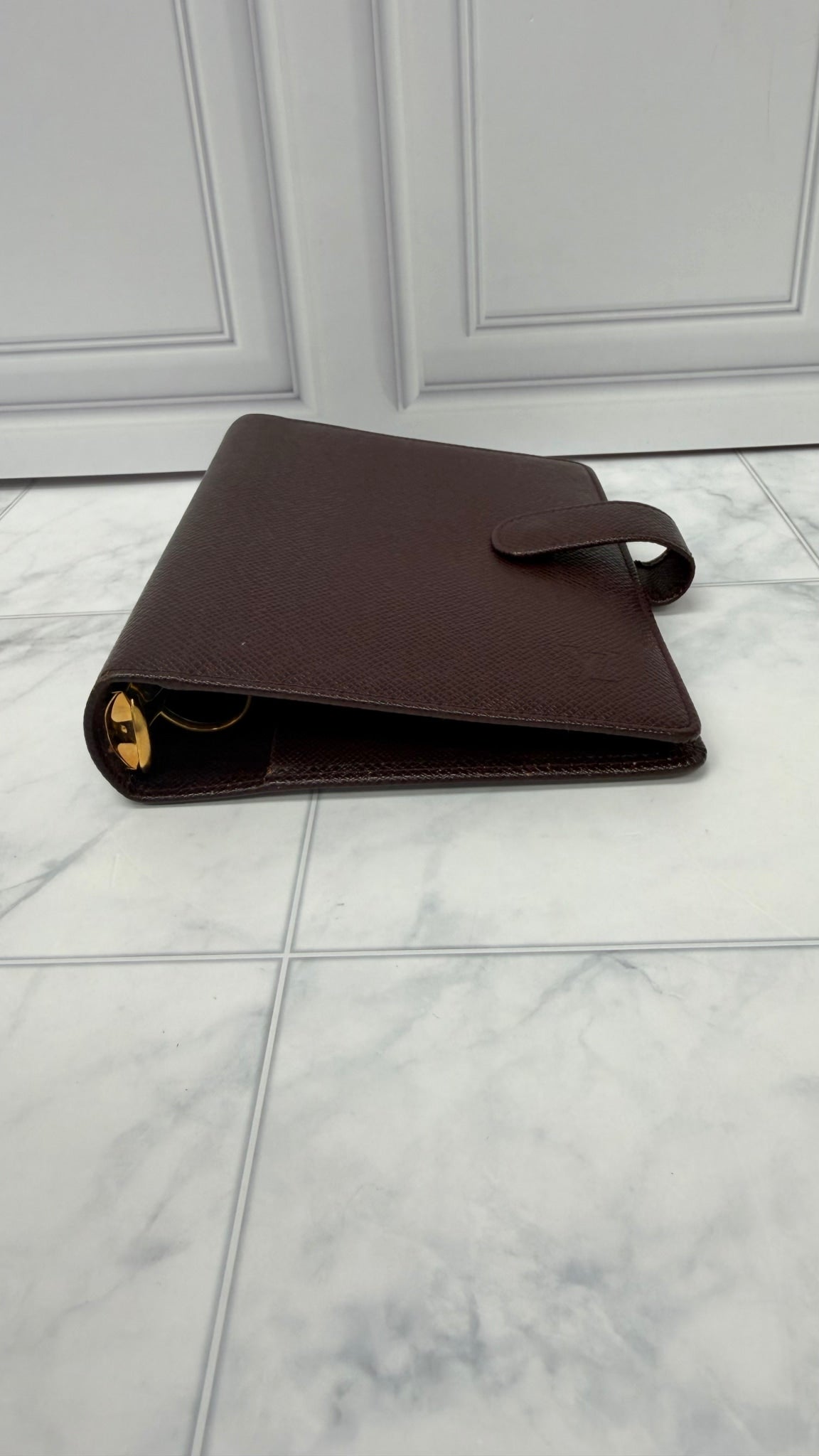 Louis Vuitton Burgundy Taiga Leather Notebook Agenda Cover MM 