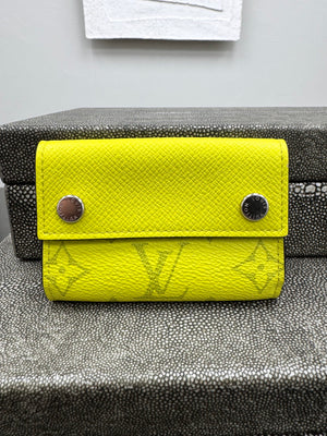 Louis Vuitton Yellow Monogram Taigarama Discovery Compact Wallet