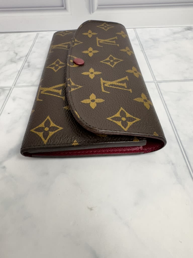 Louis Vuitton Monogram And Fuchsia Emilie Wallet