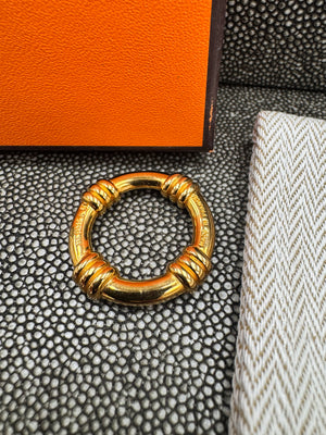 Hermes Gold Tone Bouet Scarf Ring