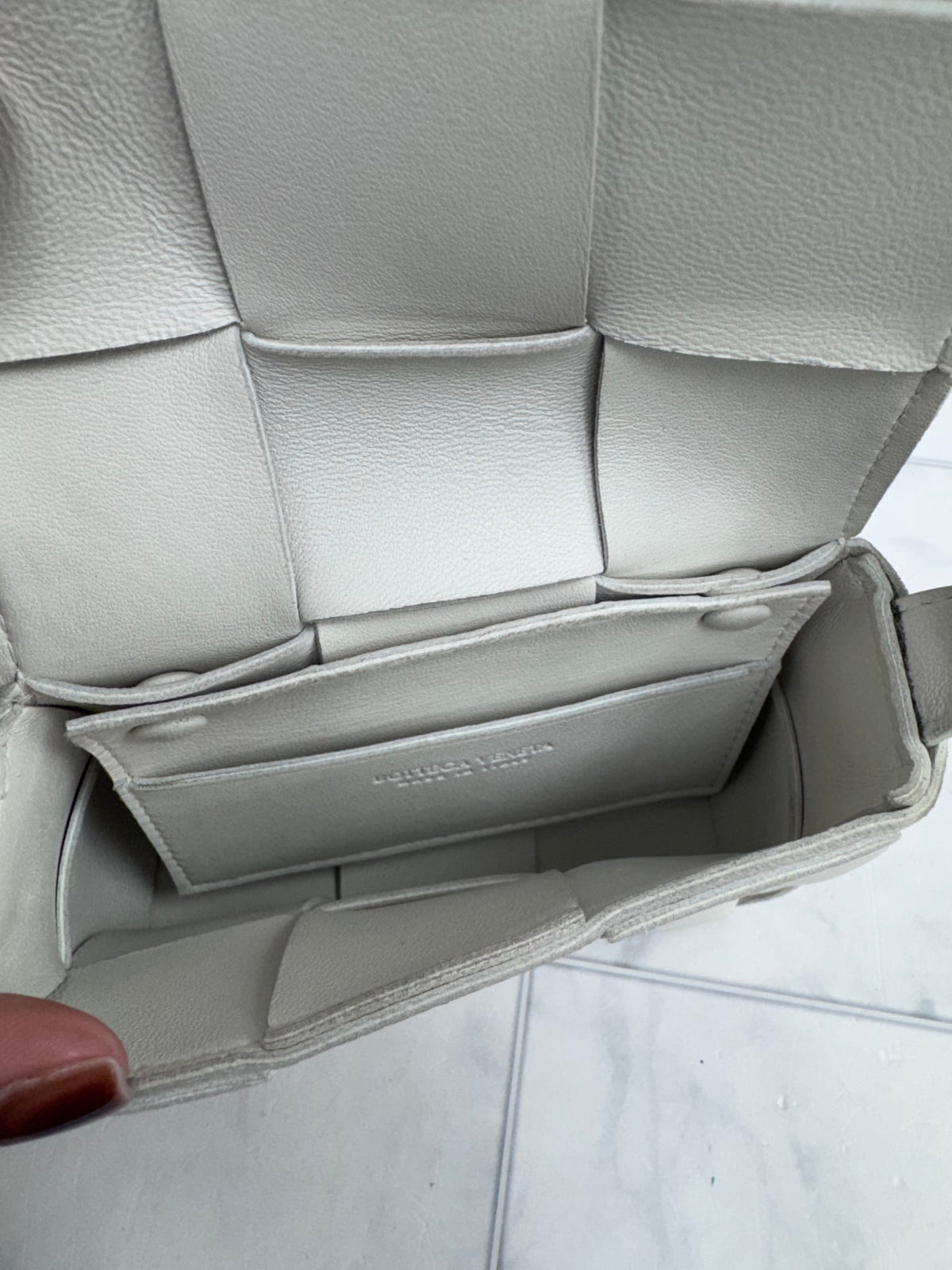 Bottega Veneta White Maxi Intrecciato Leather Candy Cassette Crossbody Bag