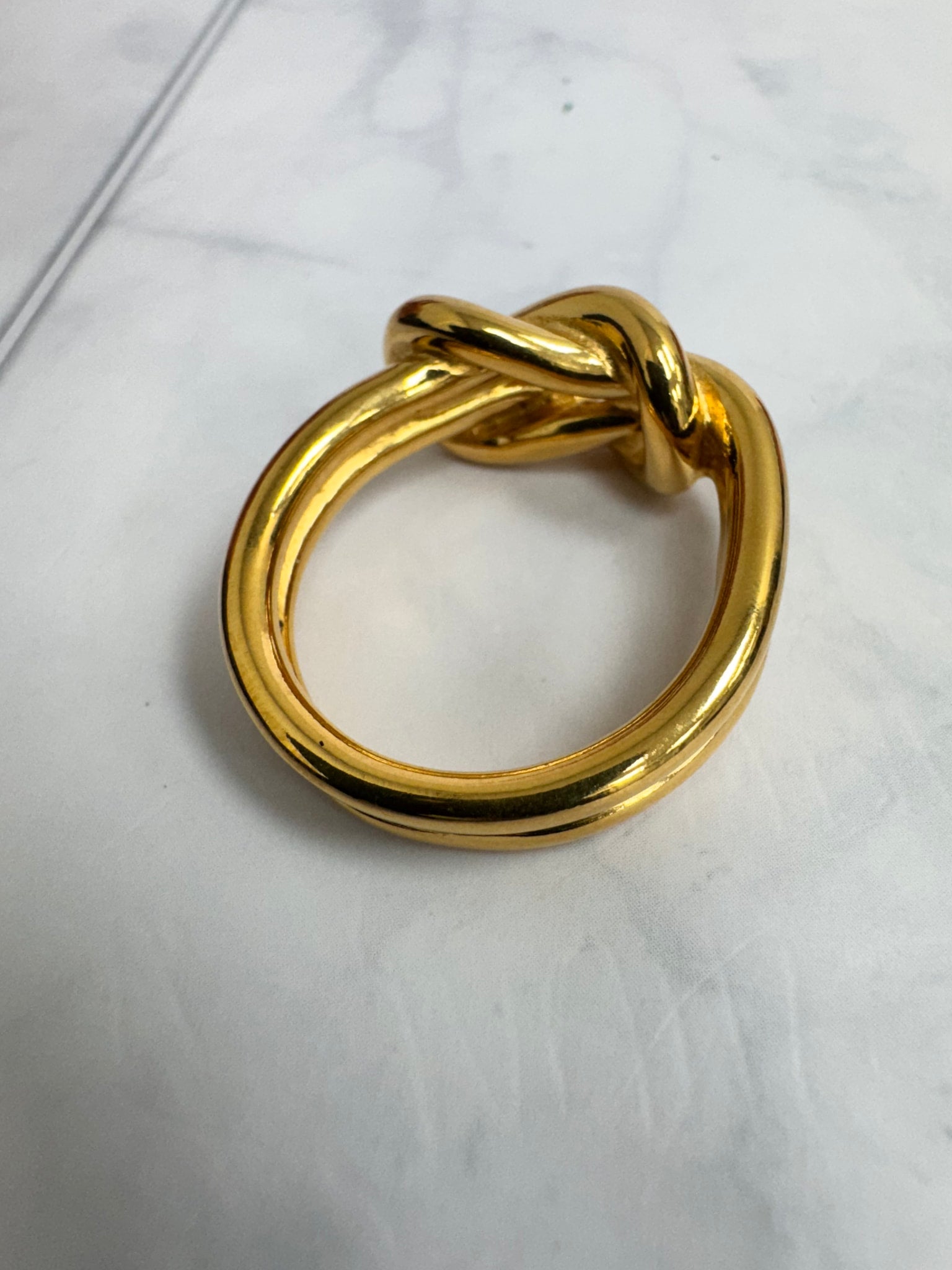 Hermes Gold Tone Atame Scarf Ring