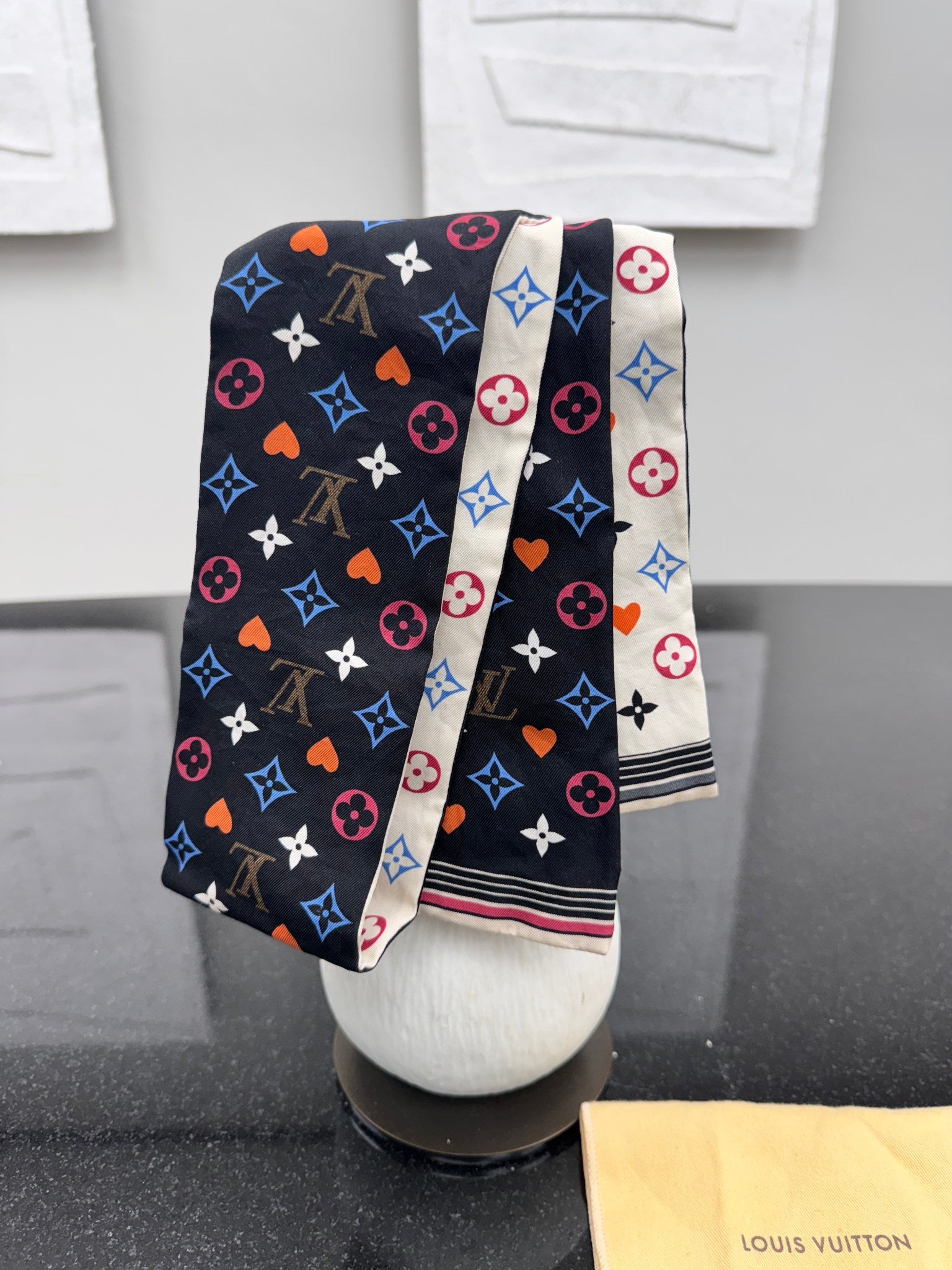 Louis Vuitton Multicolor Silk Game On Twilly