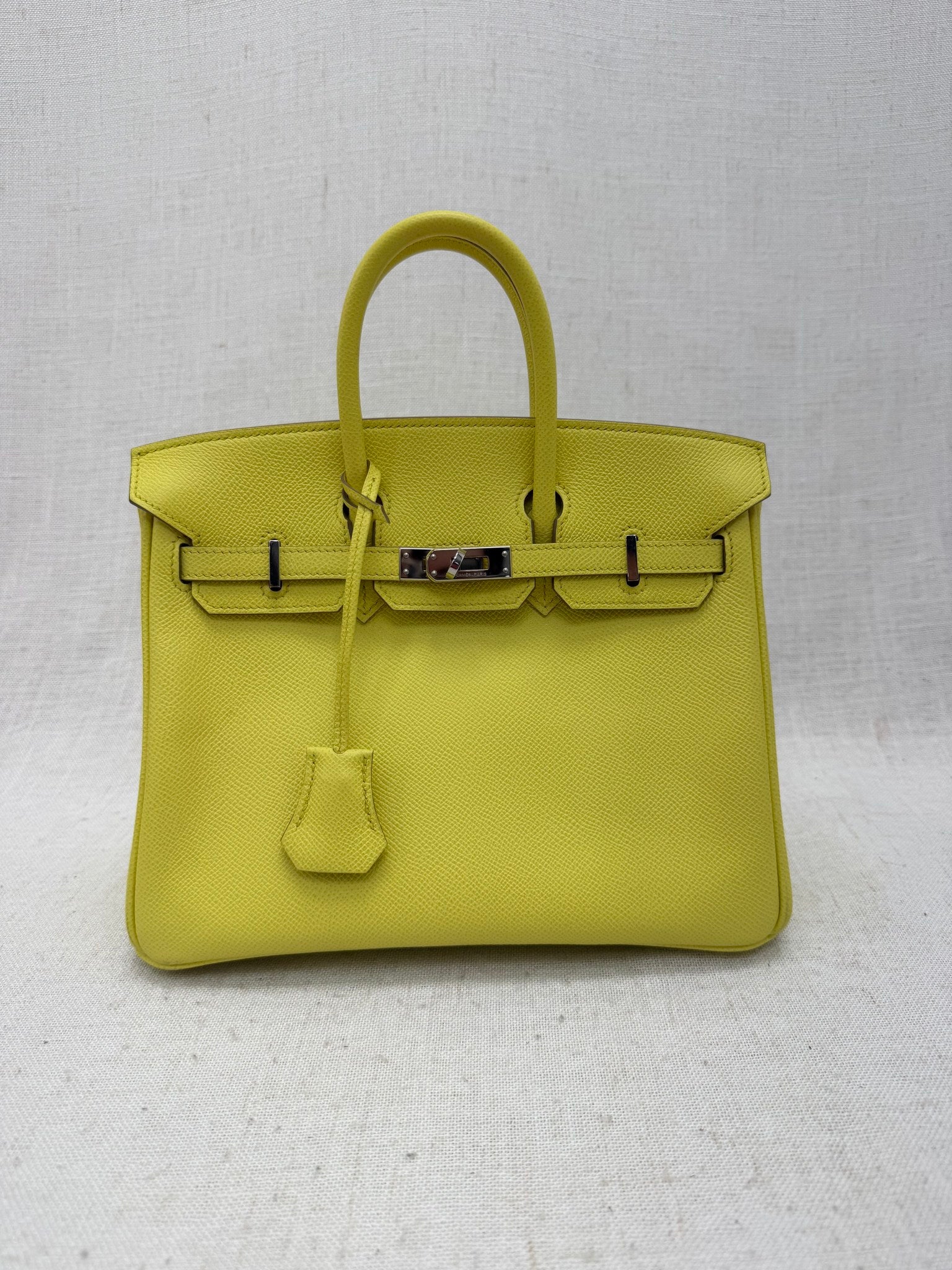 Hermes Lime Epsom Leather Birkin 25 PHW