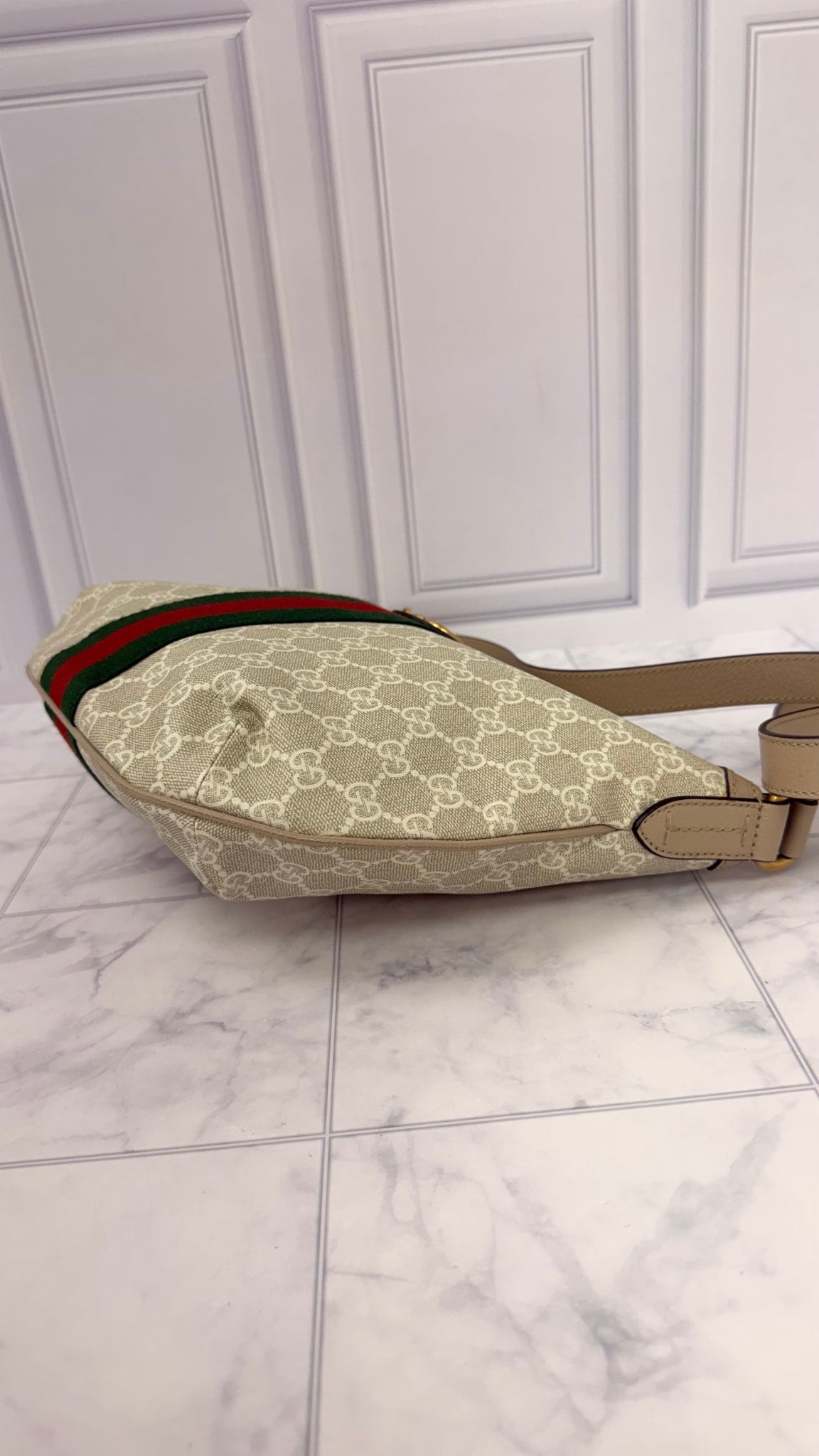 BRAND NEW - Gucci Cream GG Supreme Ophidia GG Small Shoulder Bag