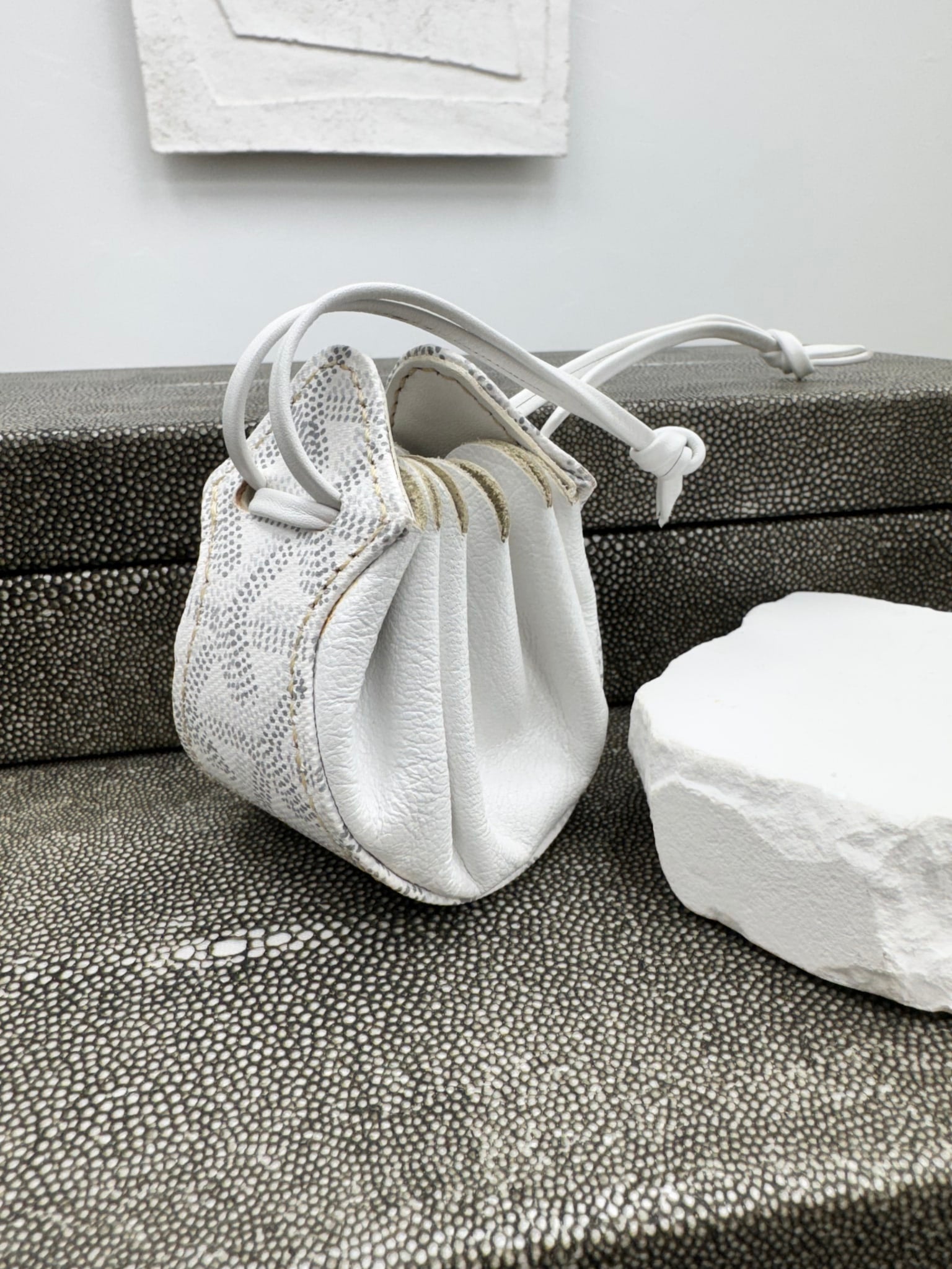Goyard White Goyardine Coated Canvas And Leather Mini Coin Purse