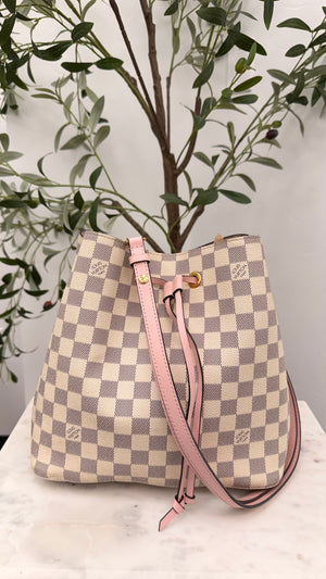 Louis Vuitton Damier Azur Pink Neo Noe MM Shoulder Bag