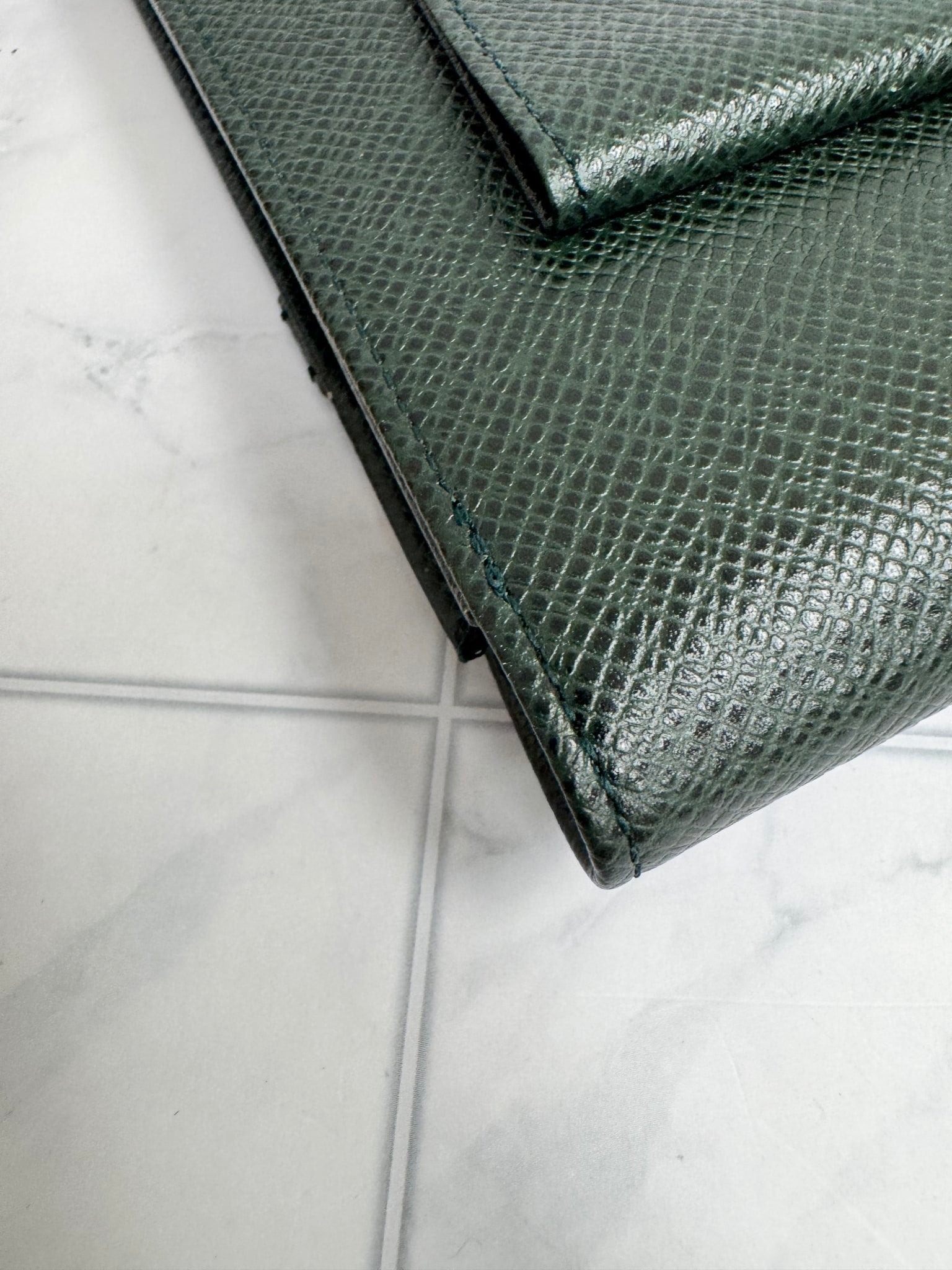 Louis Vuitton Green Taiga Leather Glasses Case 