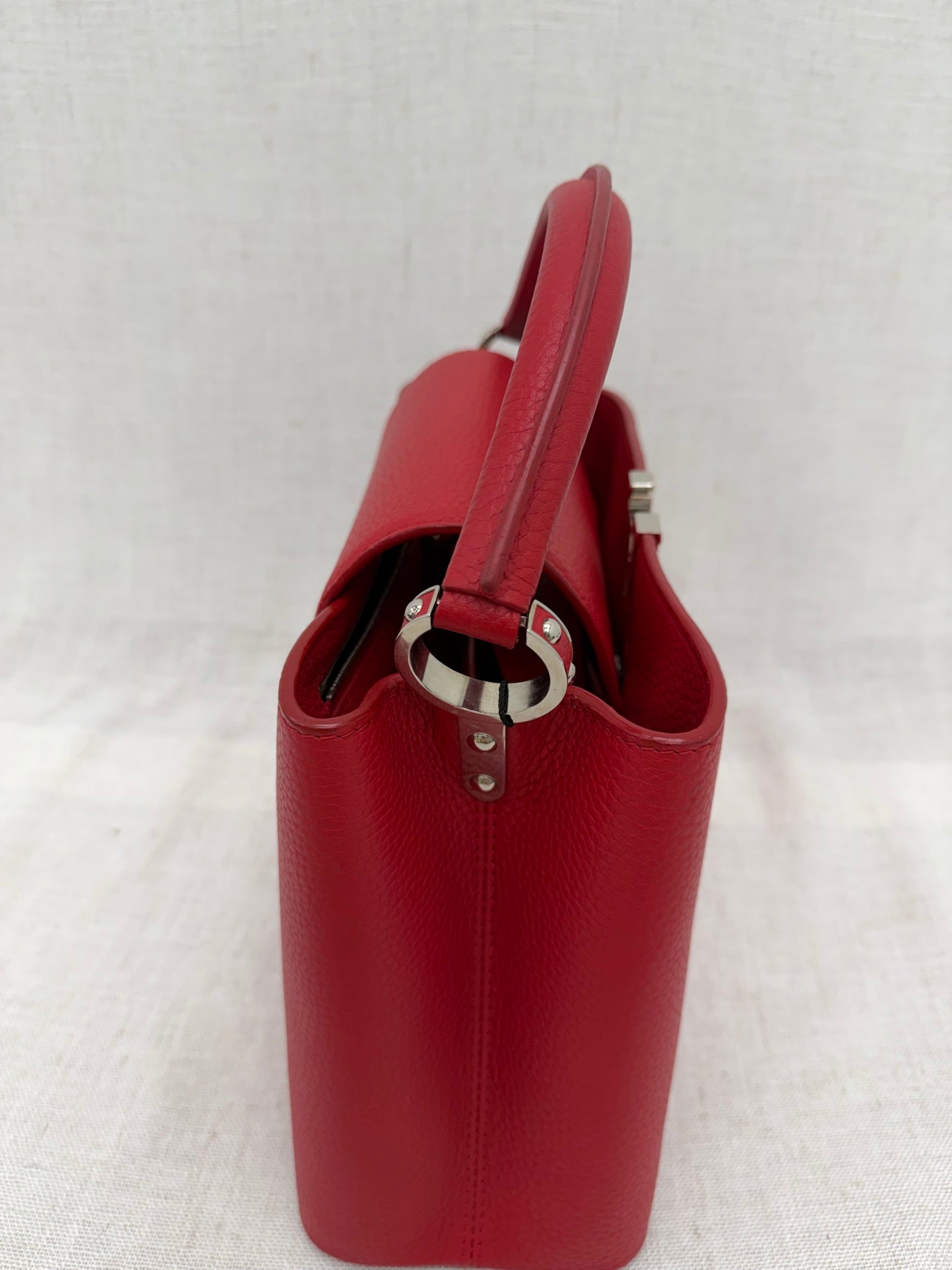 Louis Vuitton Red Taurillon Leather Capucine MM