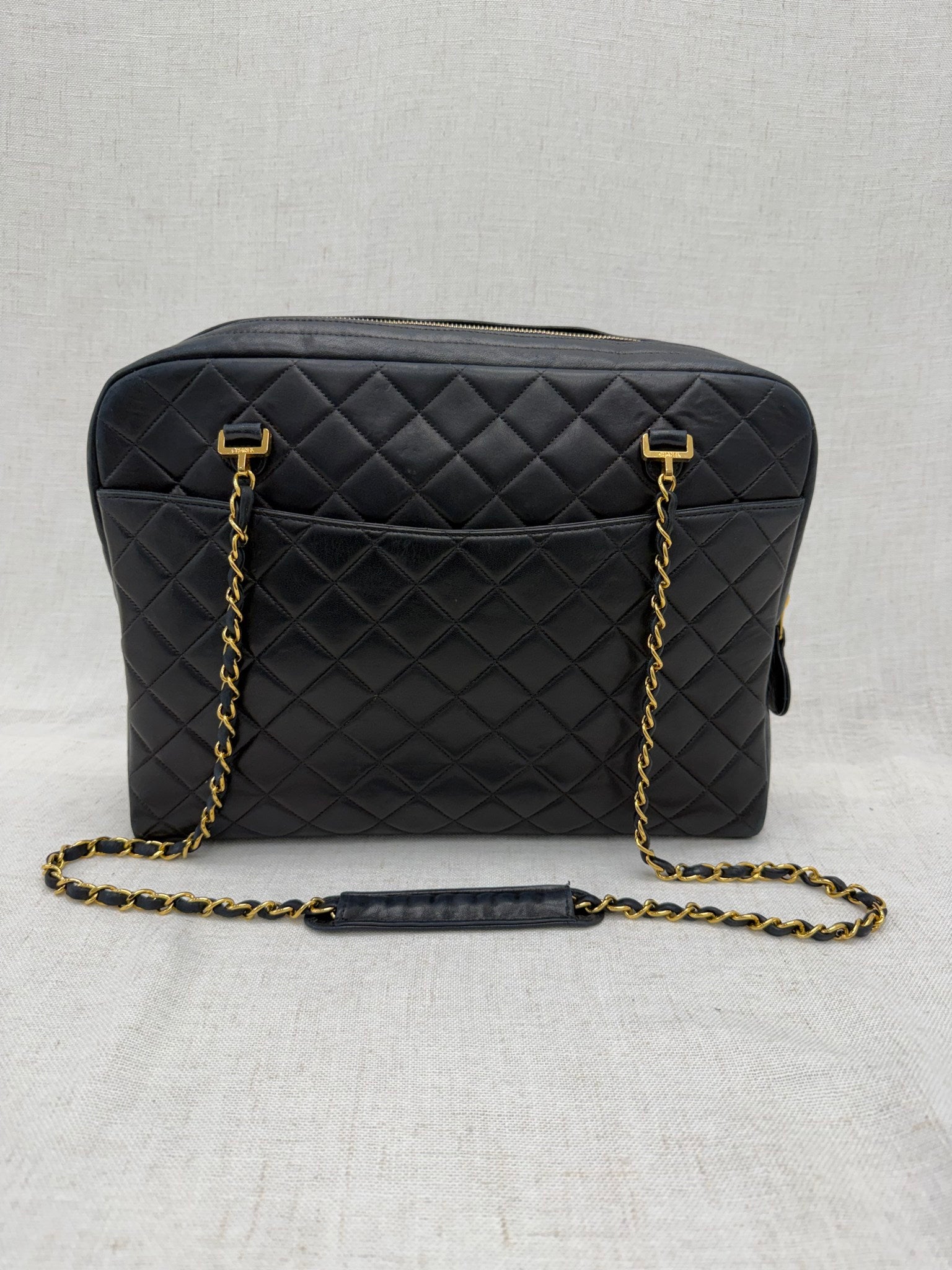 Chanel Black Quilted Lambskin Dome Chain Shoulder Bag