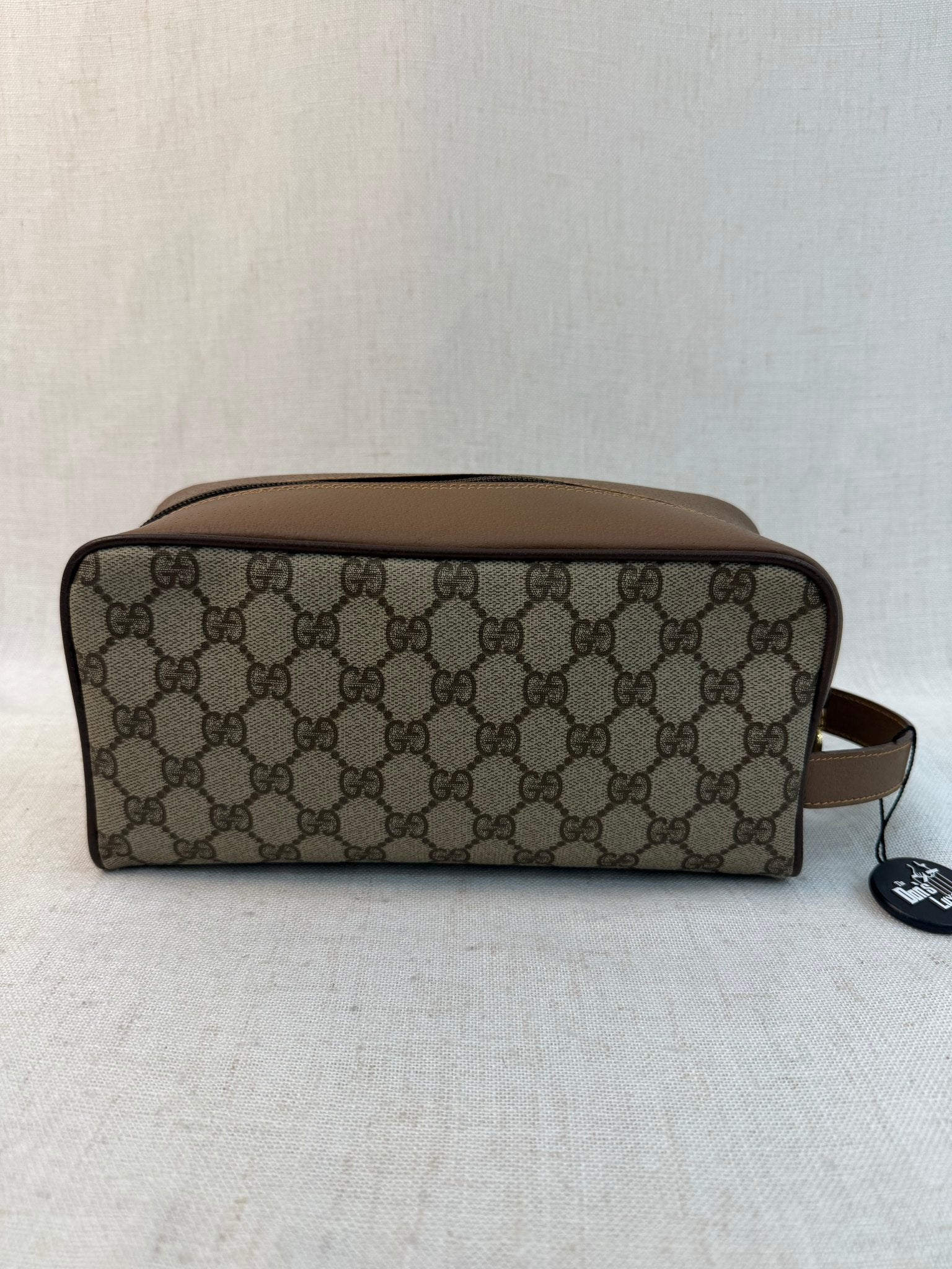 Gucci Brown Coated Canvas GG Print Vintage Toiletry Case