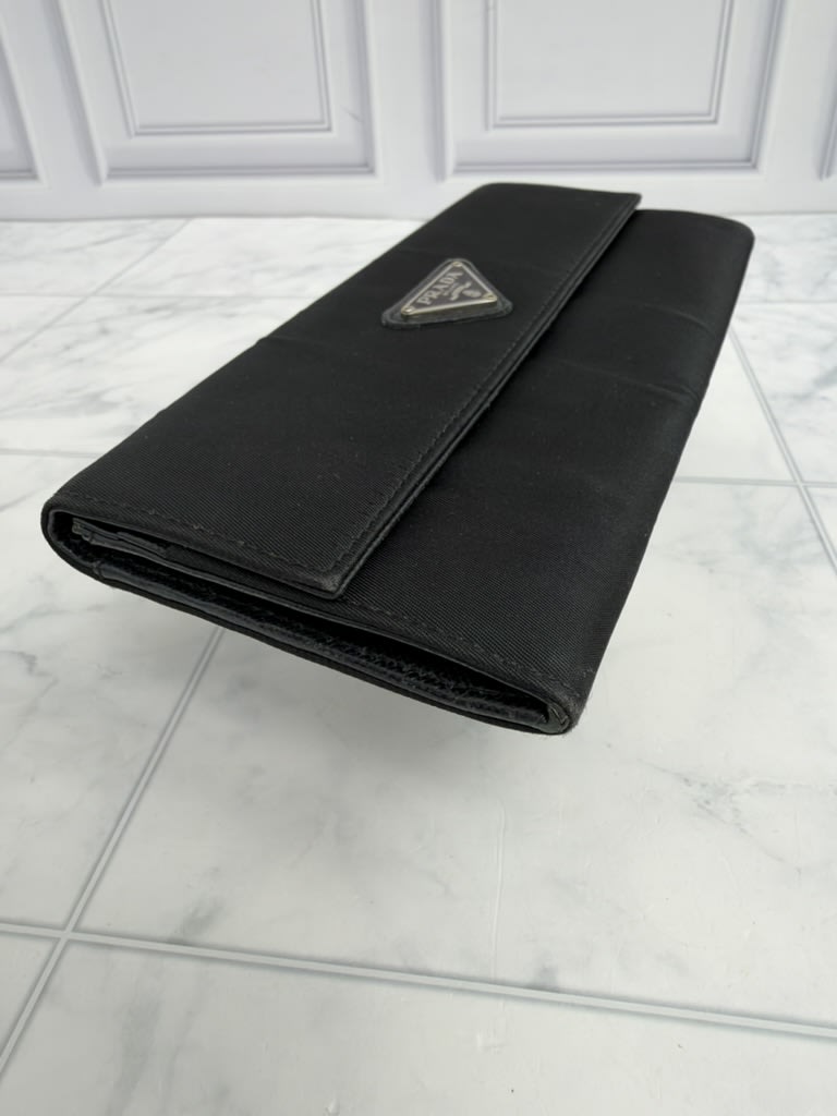 Prada Black Nylon Long Wallet