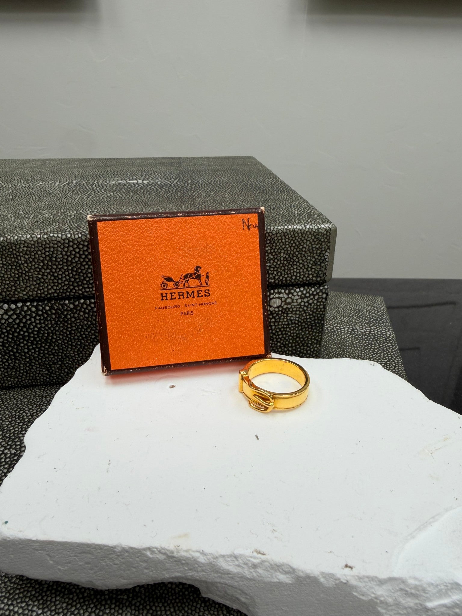 Hermes Gold Toned Belt Scarf Ring