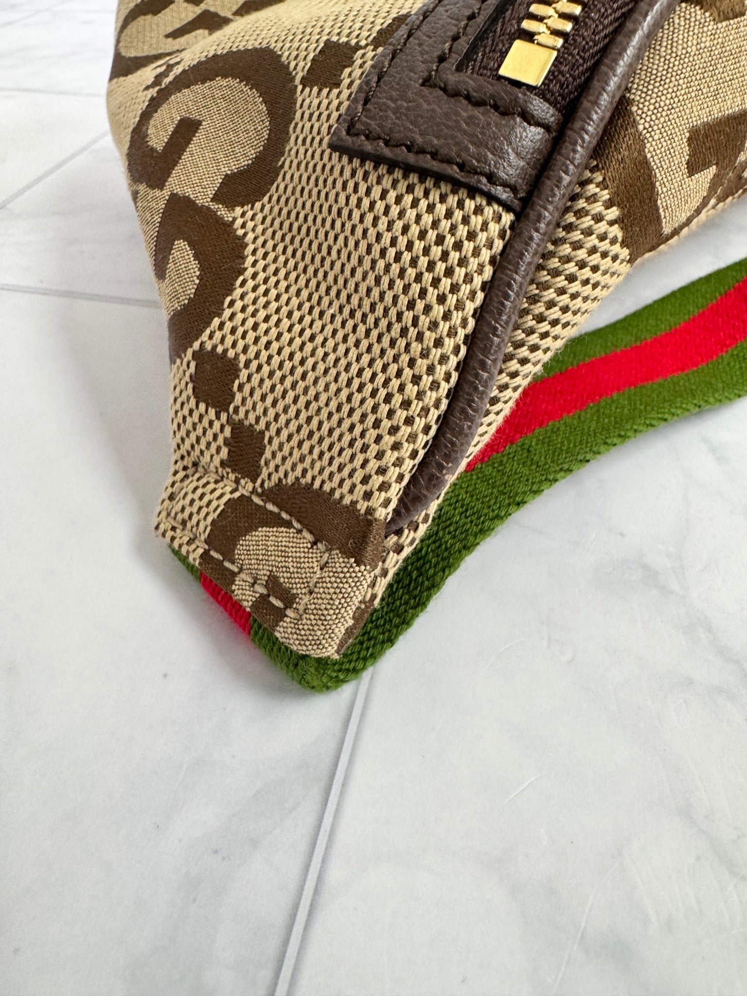 Gucci Jumbo GG Canvas Web Belt Bag
