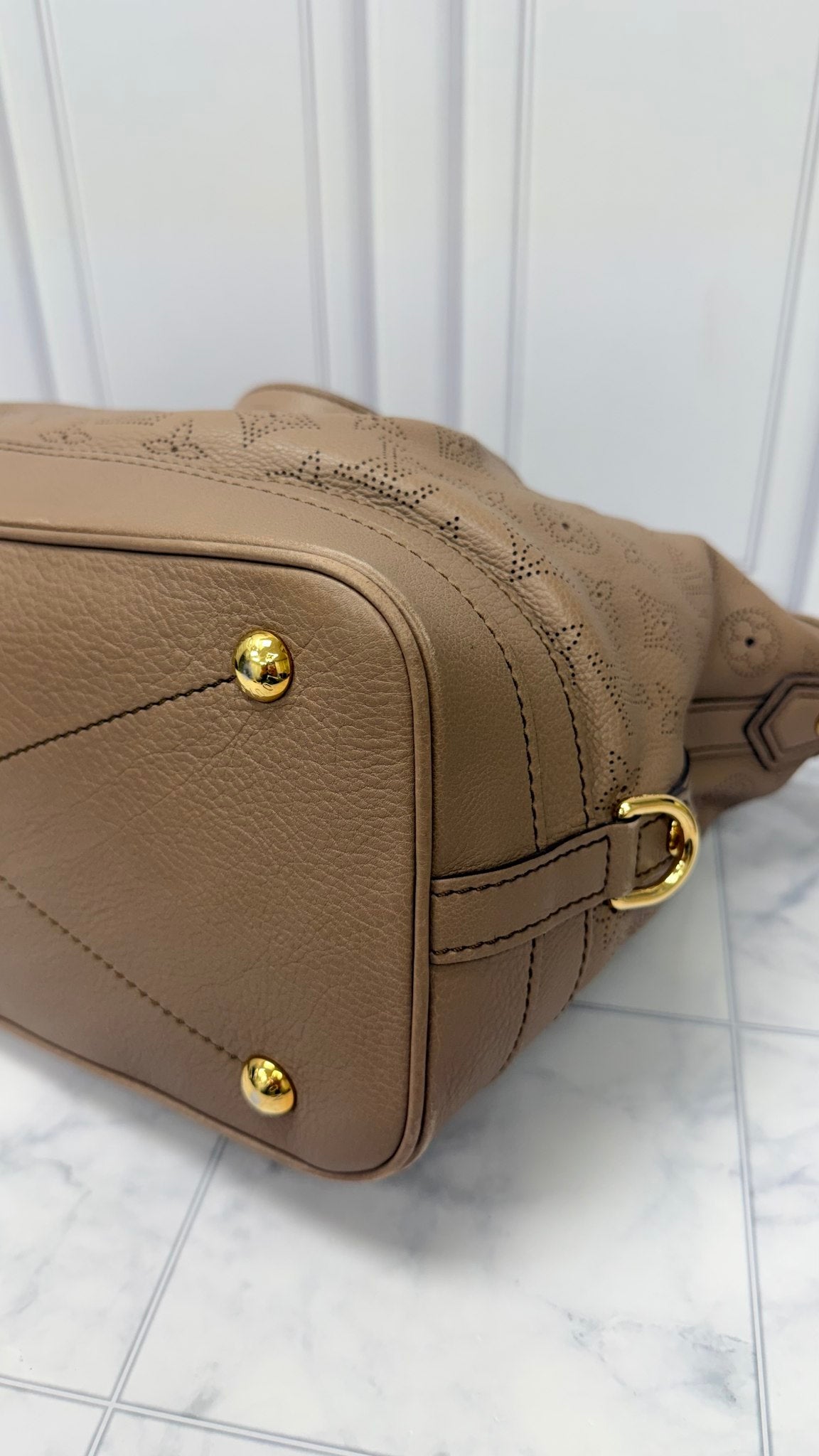 Louis Vuitton Beige Monogram Perforated Leather Mahina Stellar PM Bag