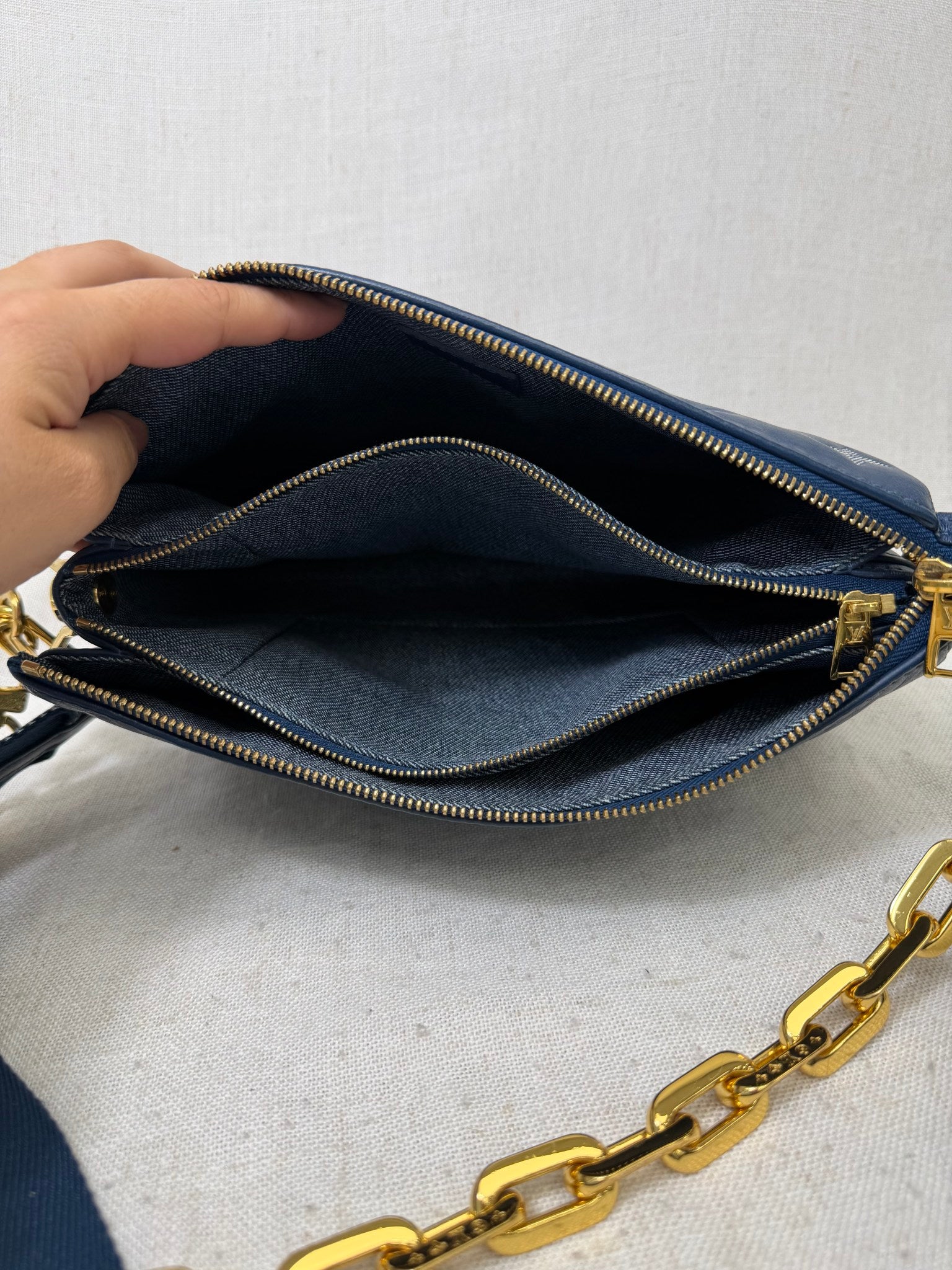 Louis Vuitton Blue Empreinte Coussin PM Handbag 