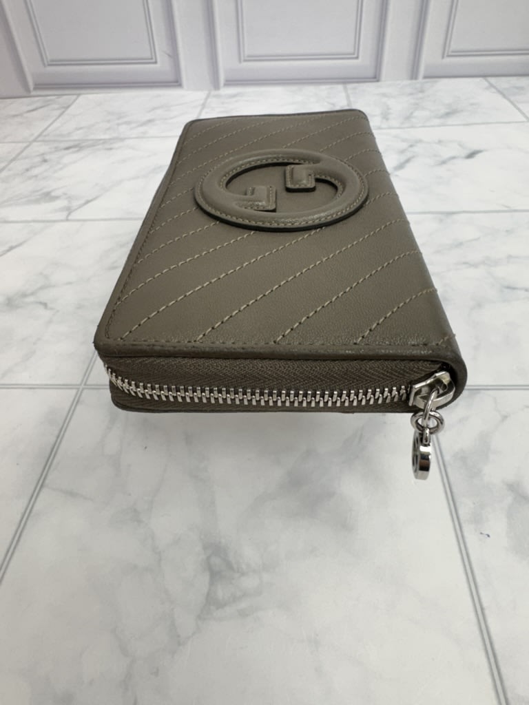 Gucci Brown Quilted Leather Blondie Interlocking G Zippy Wallet