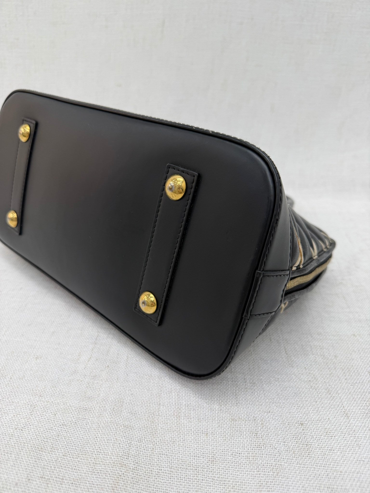 Louis Vuitton Black Leather Malletage Alma PM 